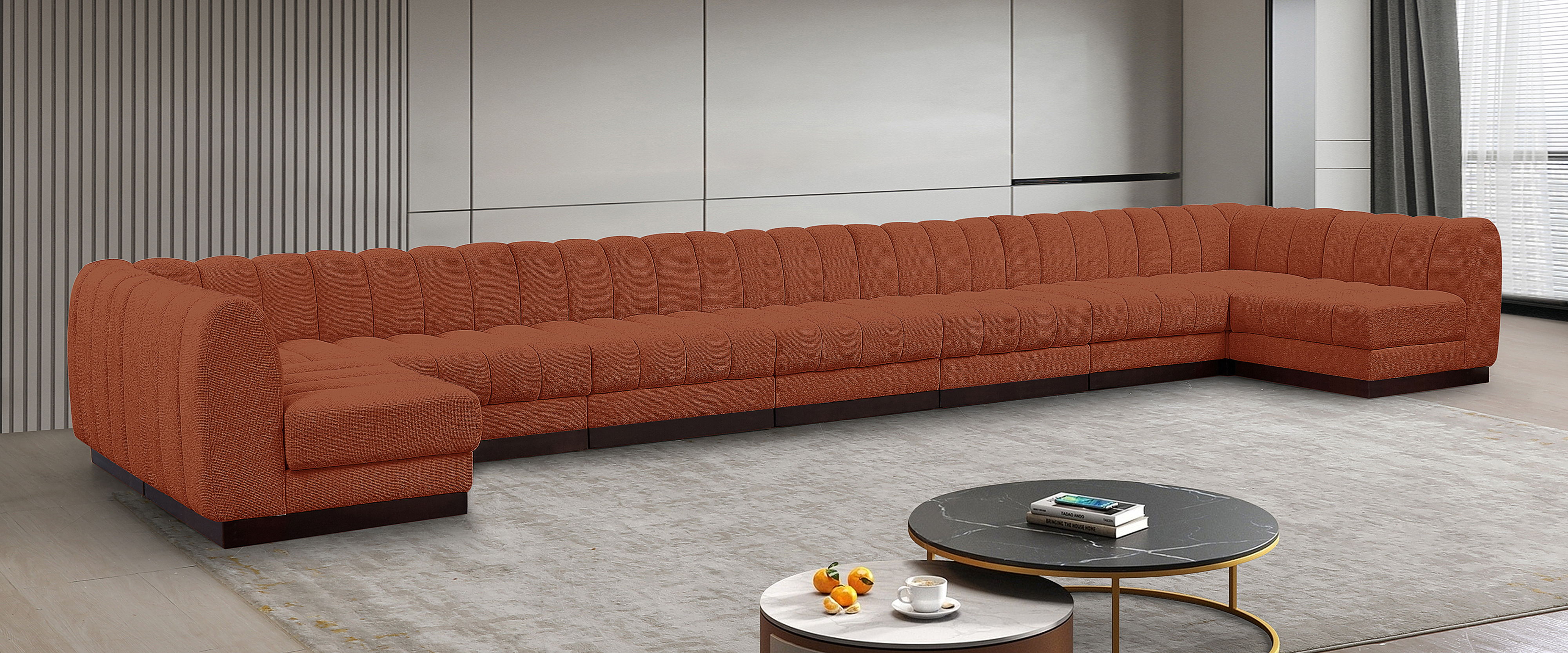 Quinn - 9 Piece Modular Sectional - Cognac