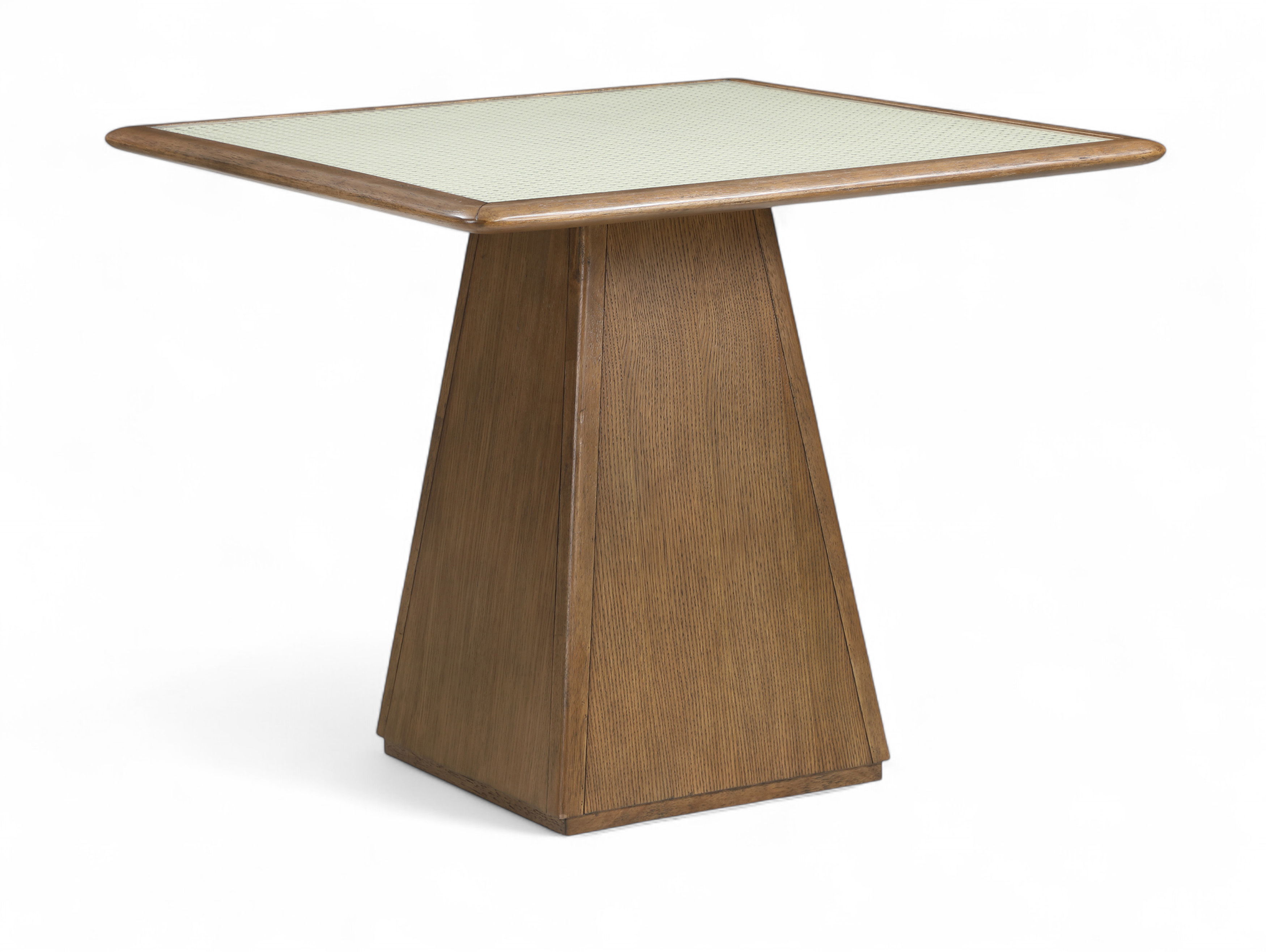 Atrium - 36" Glass Top And Wood Base Dining Table - Brown