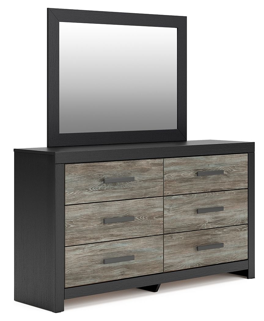 Broachmyn - Dresser And Mirror - Black / Gray