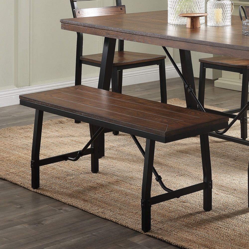 Mariatu - Bench - Oak & Black, black
