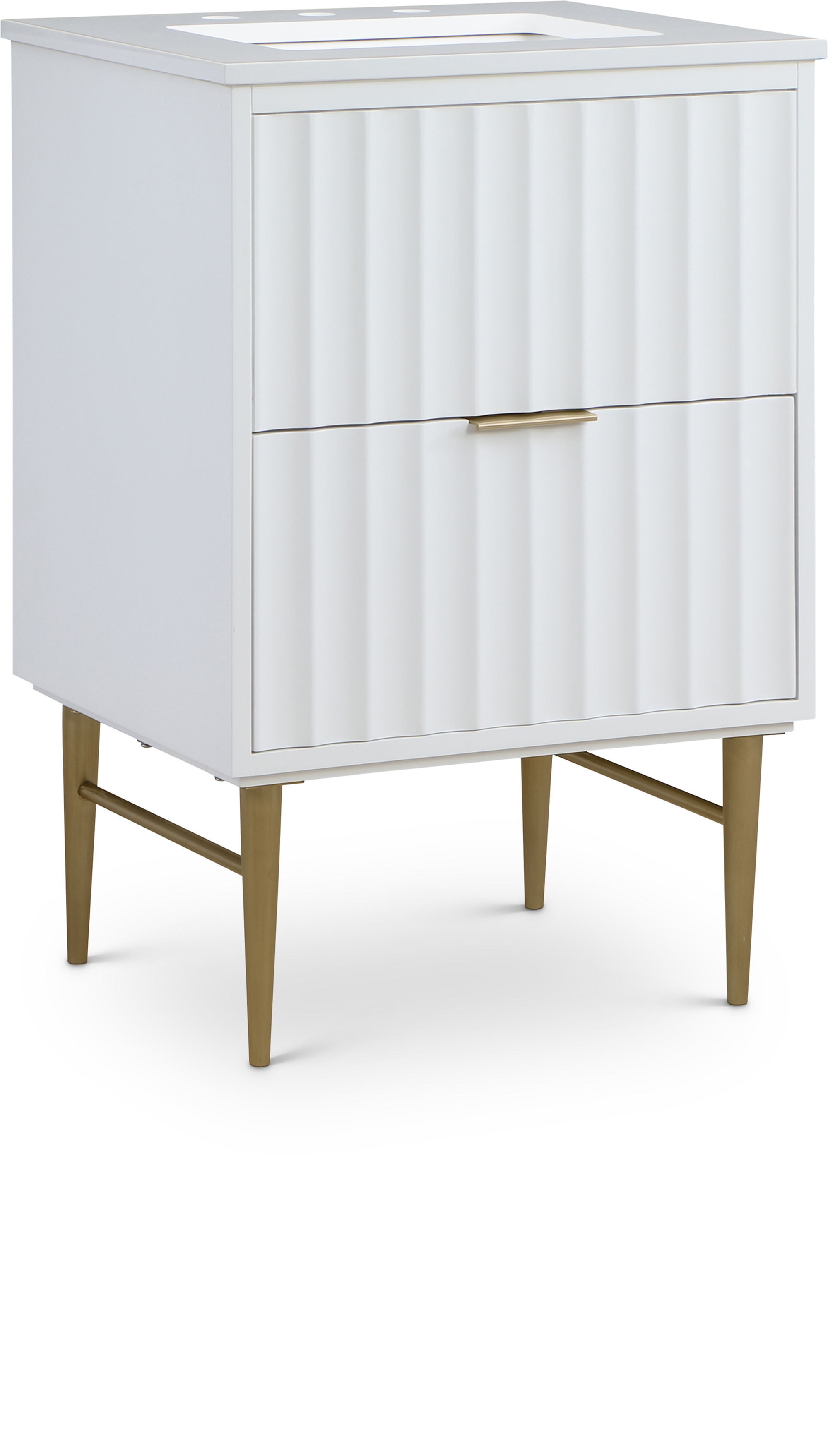 Modernist - 24" Bathroom Vanity With Gold Legs - White