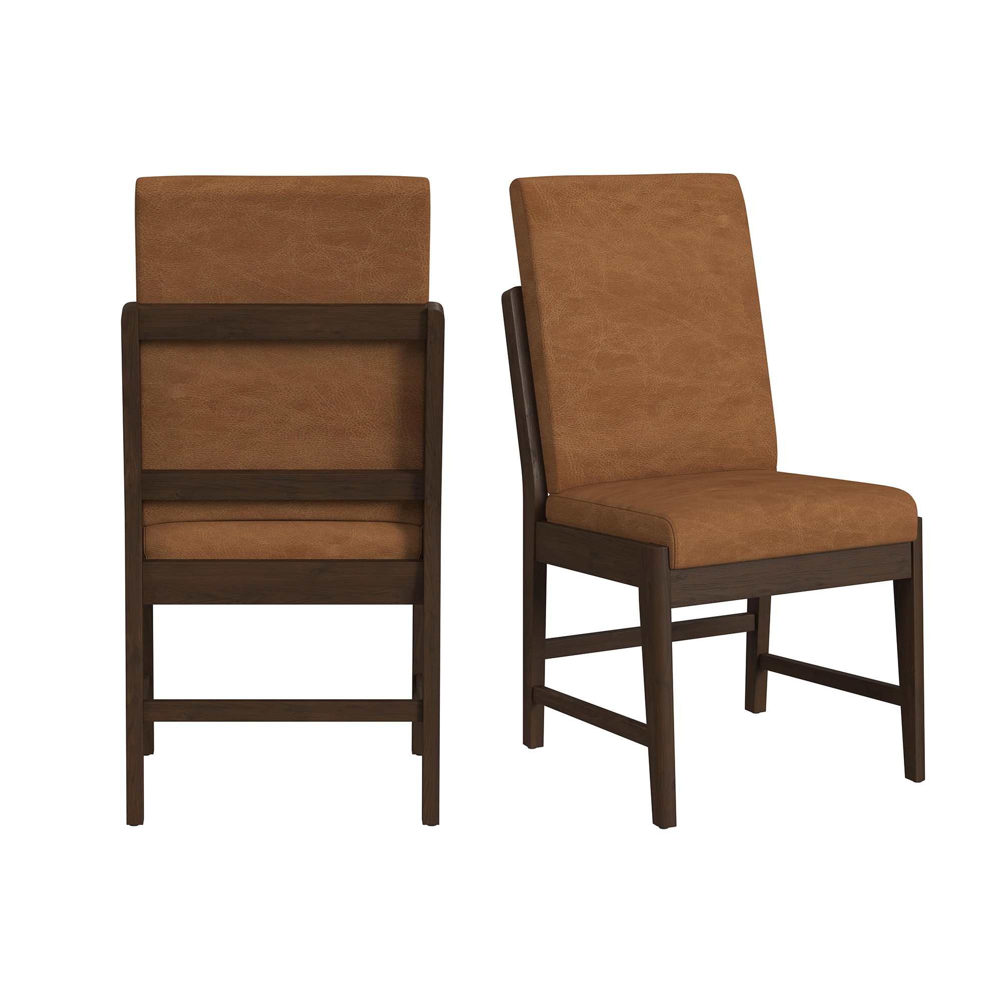 Dining Side Chair With Bozeman Brown PU (Set of 2)