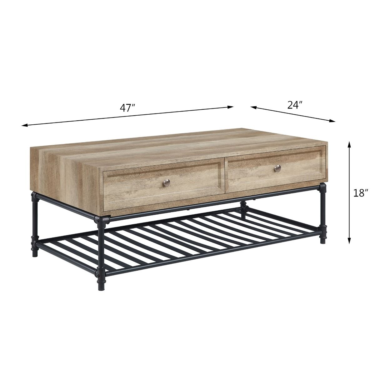 Brantley II - Coffee Table - Oak & Sandy Black, light brown, view 6