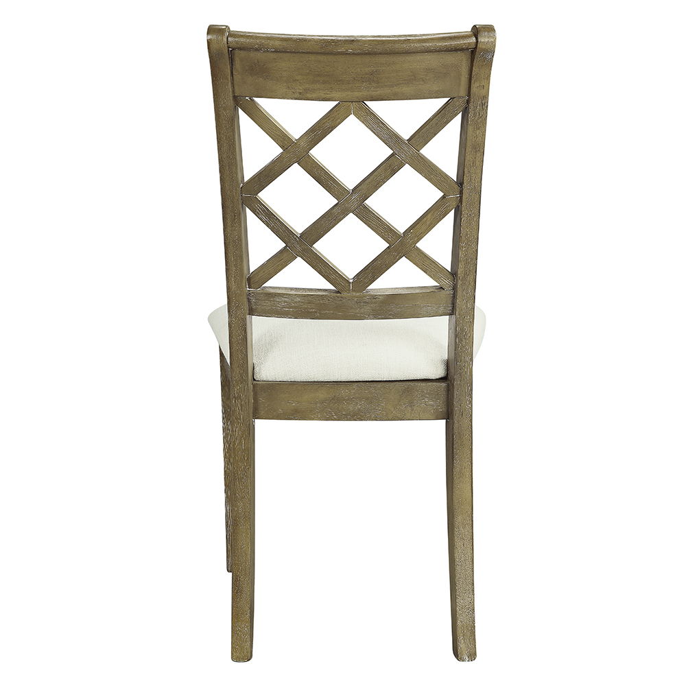 Karsen - Side Chair (Set of 2) - Beige Linen & Rustic Oak, dark brown, view 4