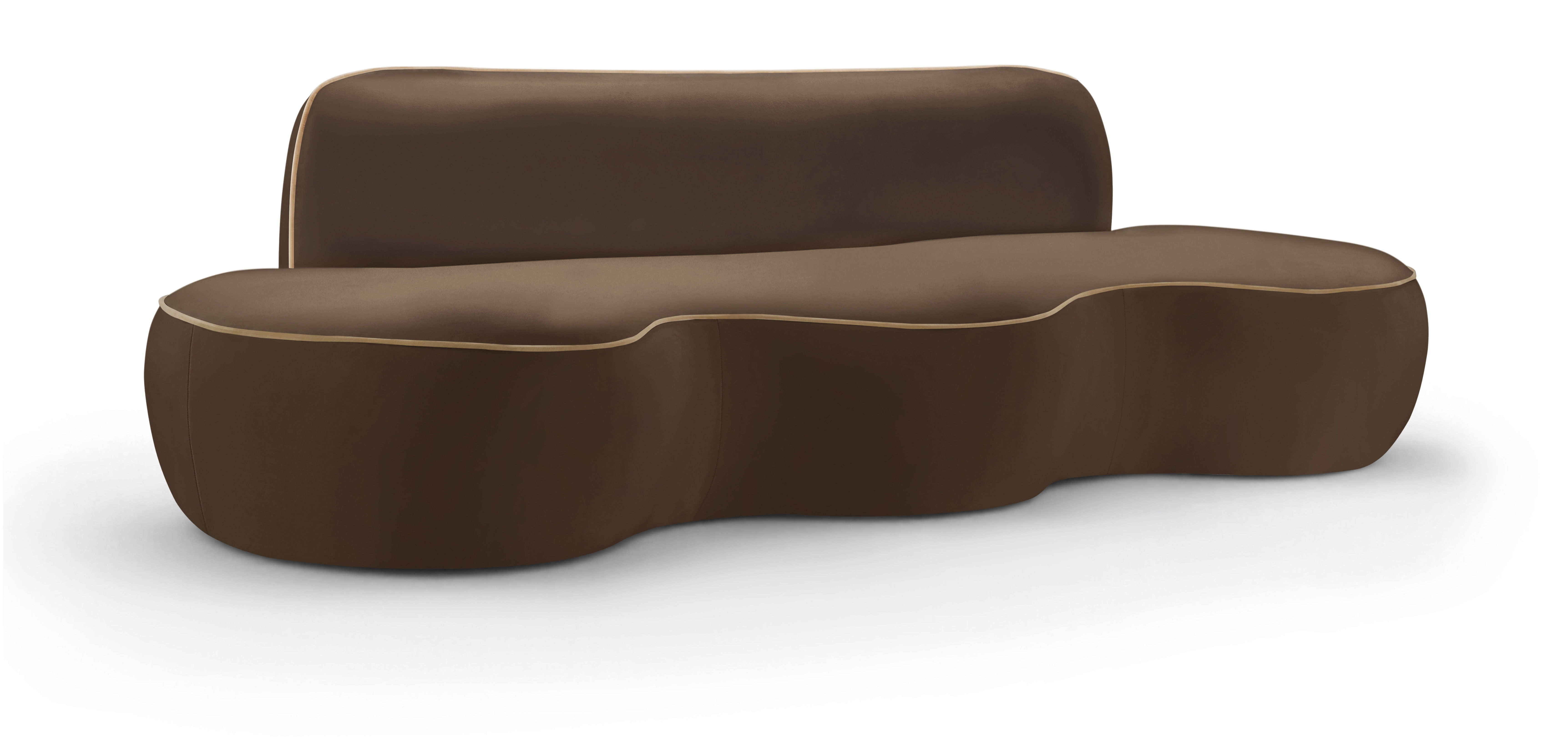 Swerve - Velvet 101" Upholstered Sofa - Brown