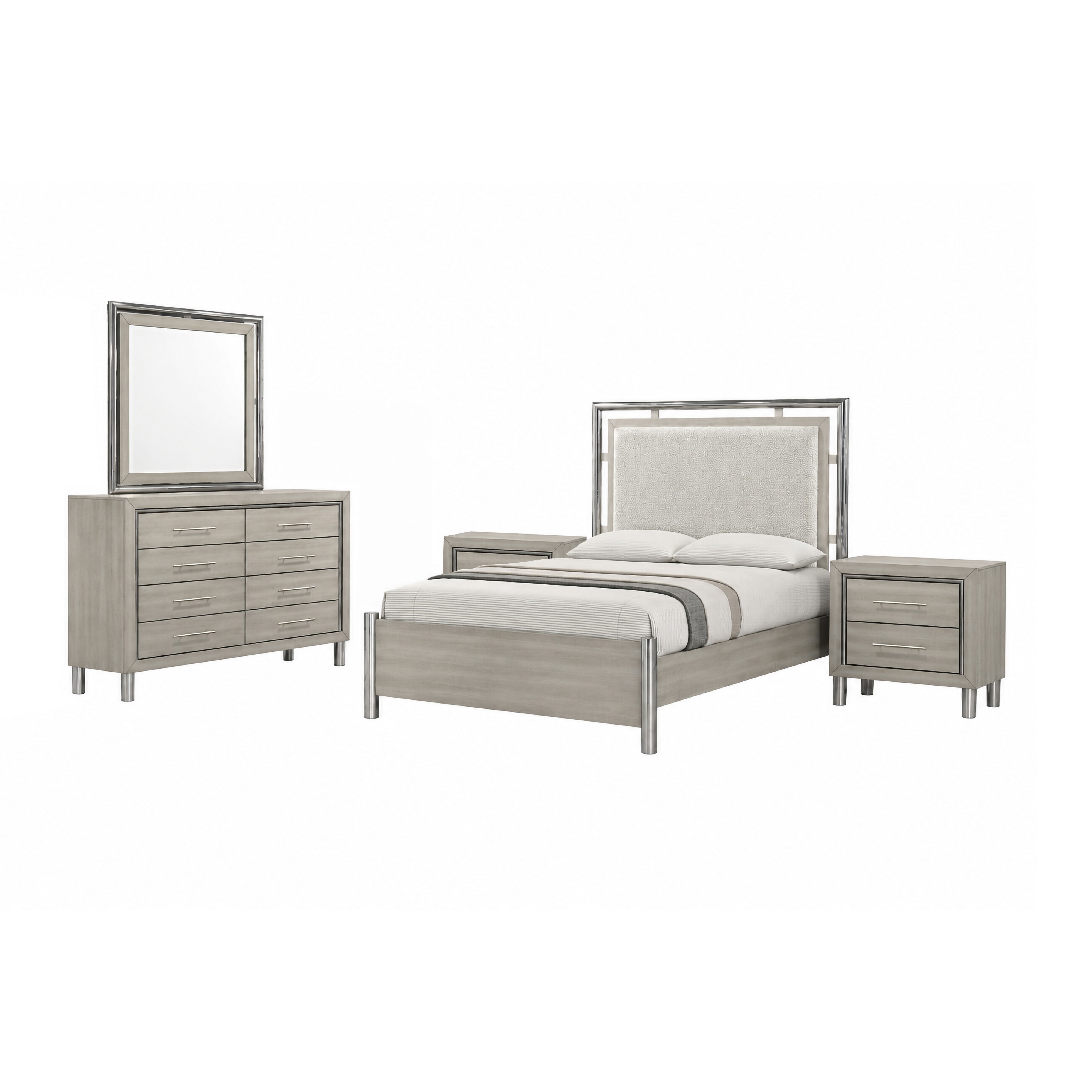 Queen · 5 Pc · Bed, Dresser, Mirror, 2 Nightstands