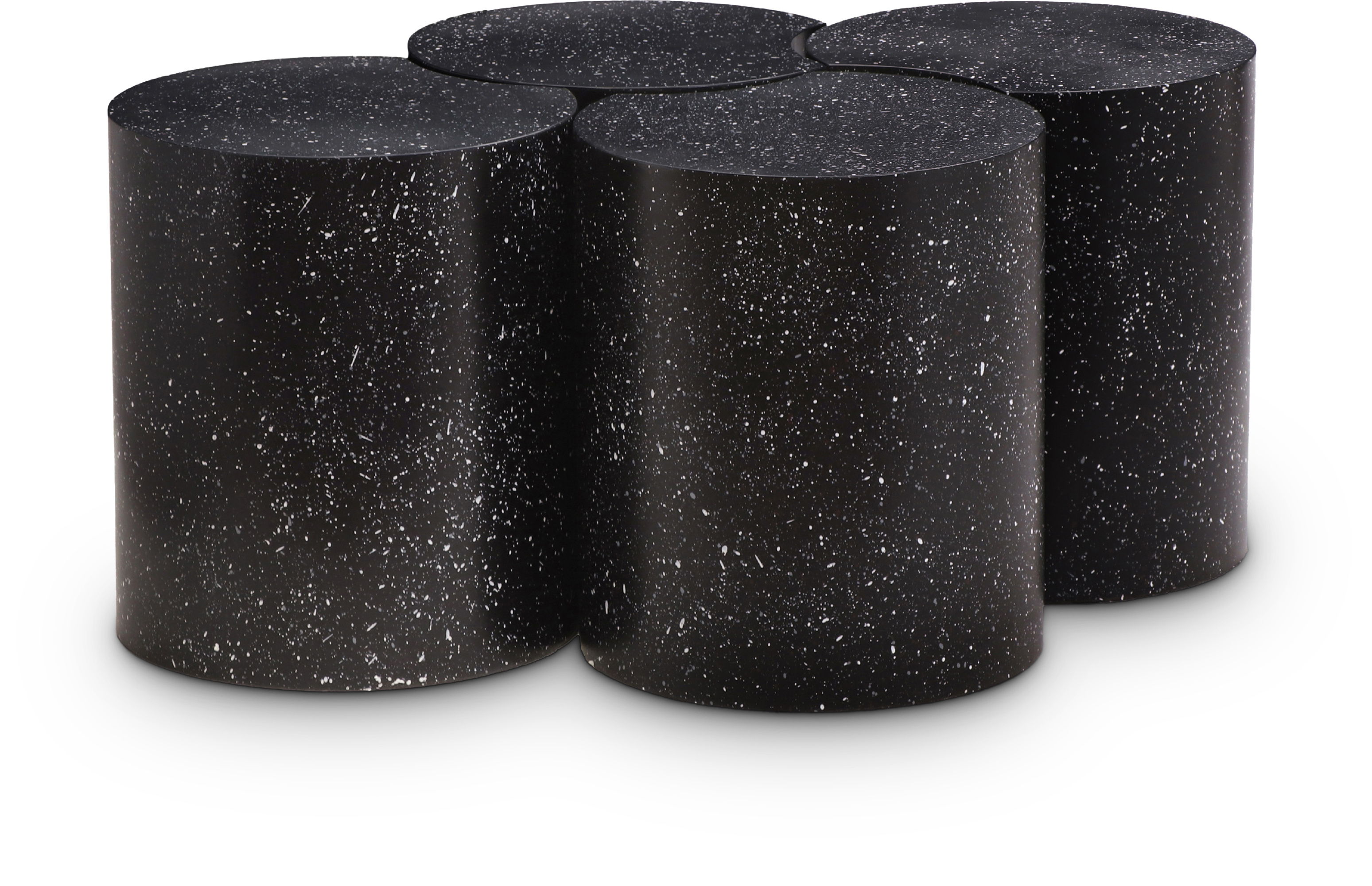 Dimple - 20" 4 Piece Modular Coffee Table - Black Terazzo