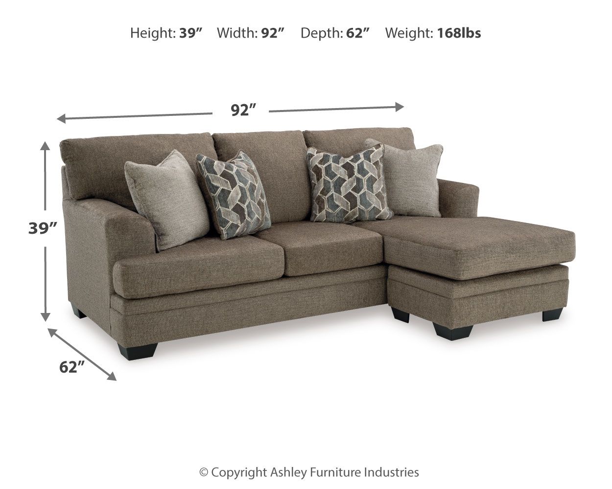 Ashley Furniture Stonemeade - Sofa Chaise - Nutmeg - Image 4
