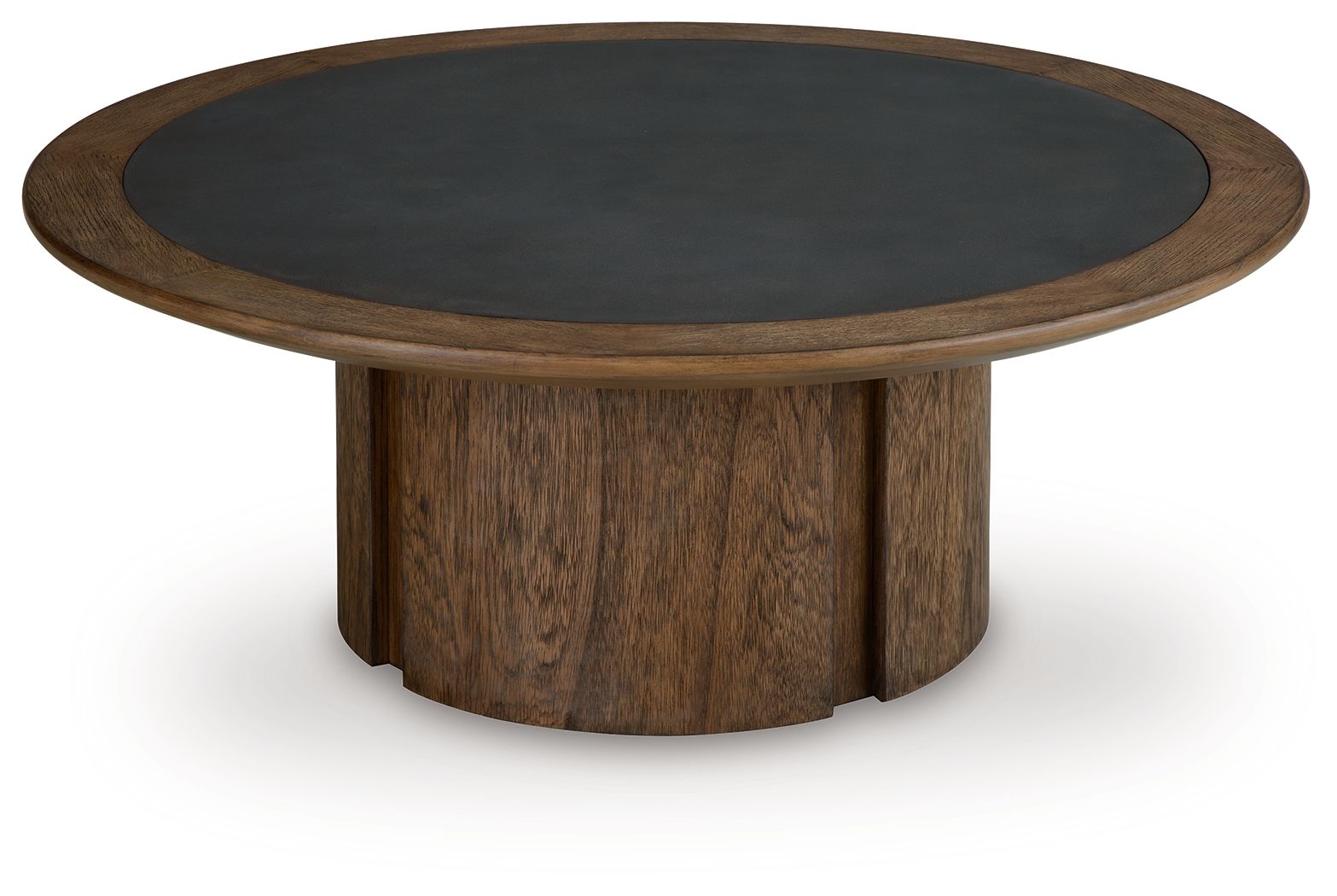 Dontayne - Round Cocktail Table - Warm Brown