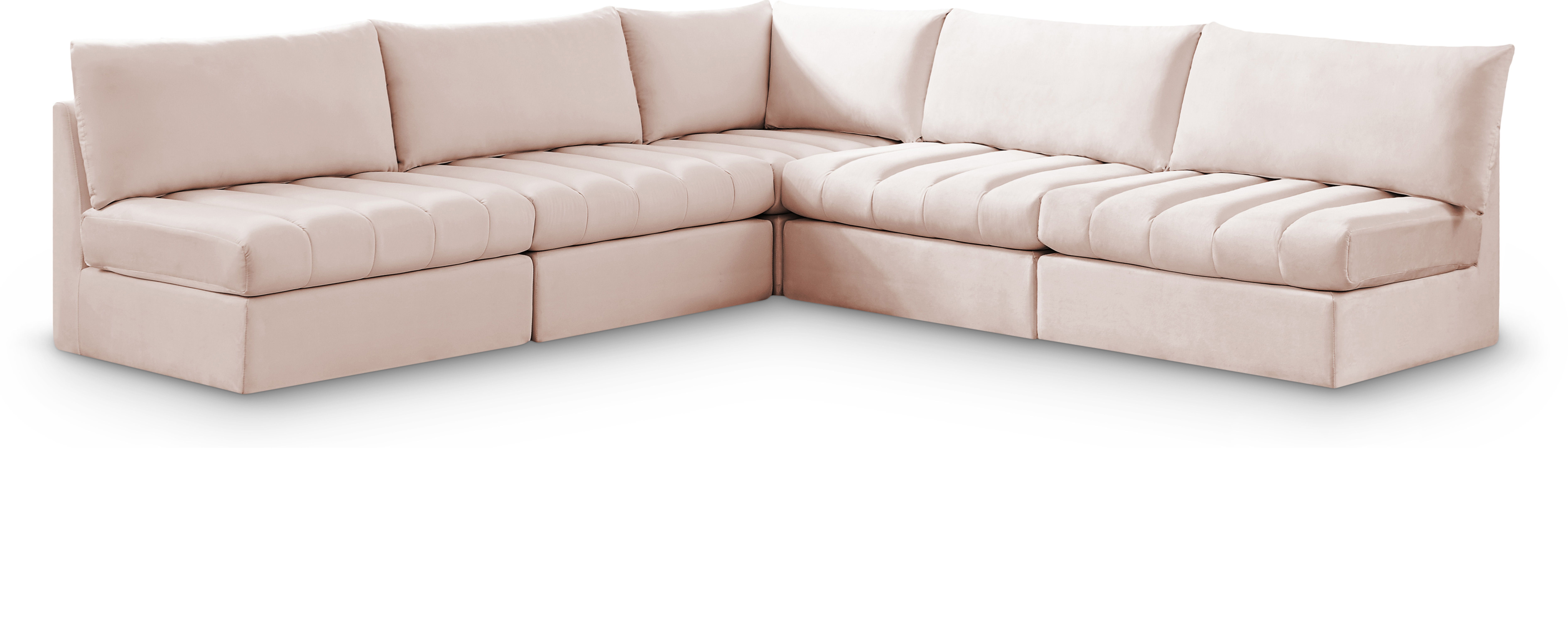 Jacob - Modular Corner Armless Sectional 5 Piece - Pink