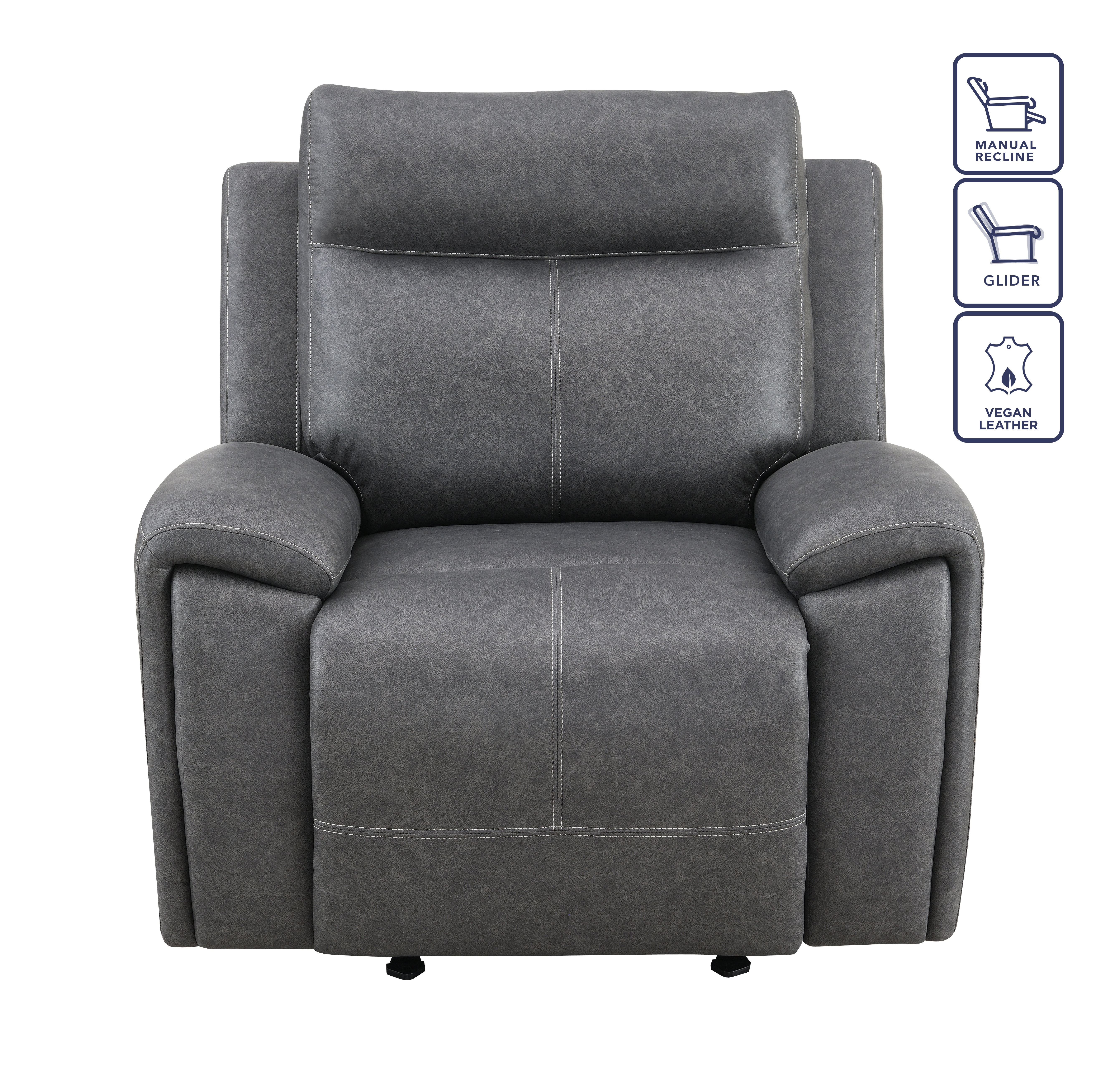 Gaston - Manual Recliner - Gray
