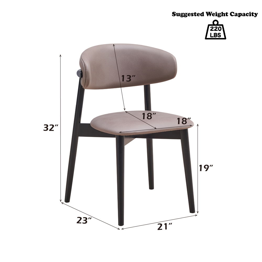 Lanae - Side Chair (Set of 2) - Coffee Polish Microfiber & Black, black, view 5
