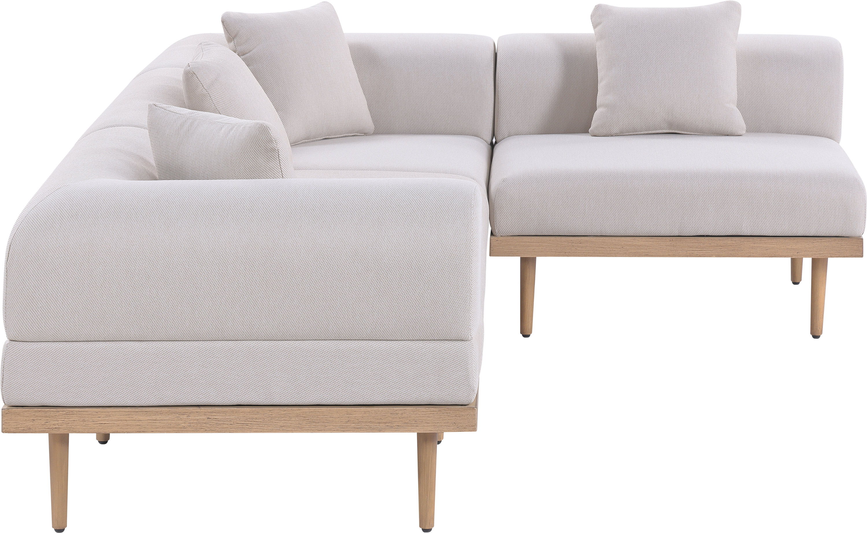 Laguna - 4 Piece 106.5" Upholstered Outdoor Patio Modular Sectional - Beige
