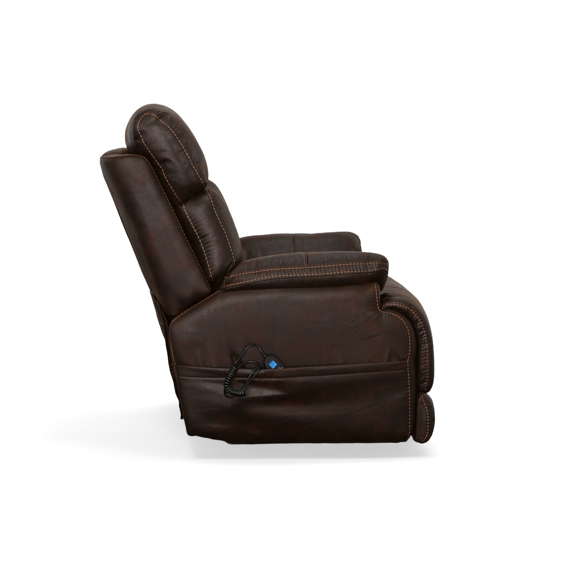 Clive - Power Recliner With Power Headrest & Lumbar - Clove, dark brown, view 4