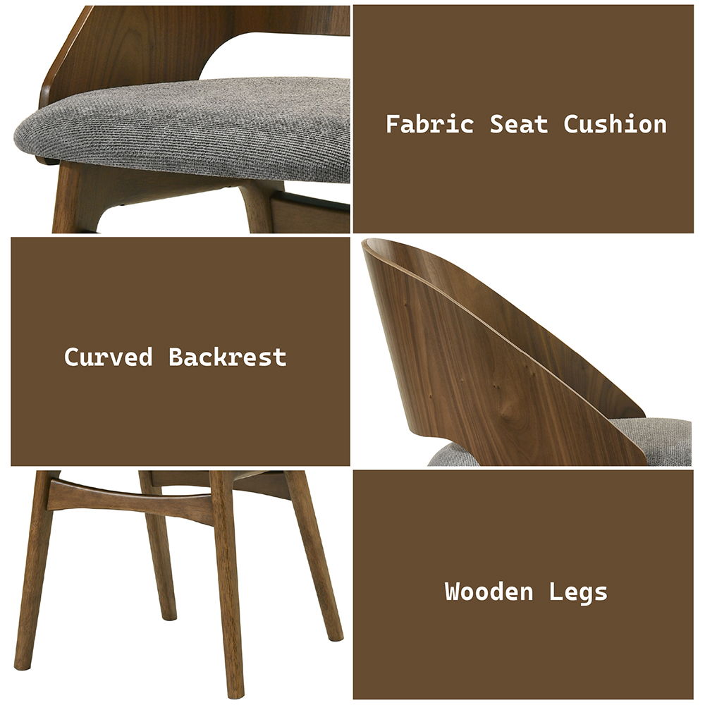 Delmon - Side Chair (Set of 2) - Dark Walnut / Gray, dark brown, view 7