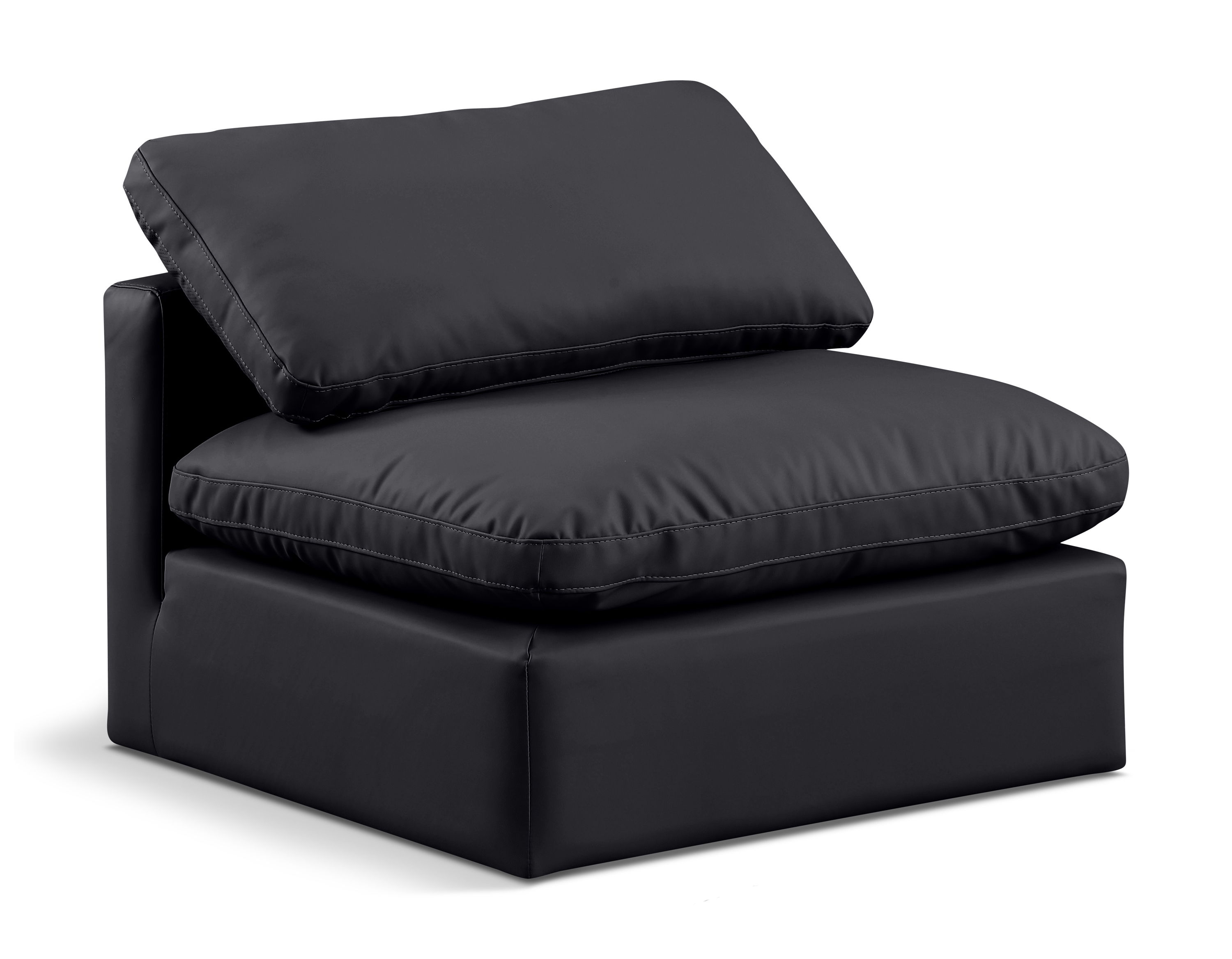 Indulge - Faux Leather Armless Chair - Black