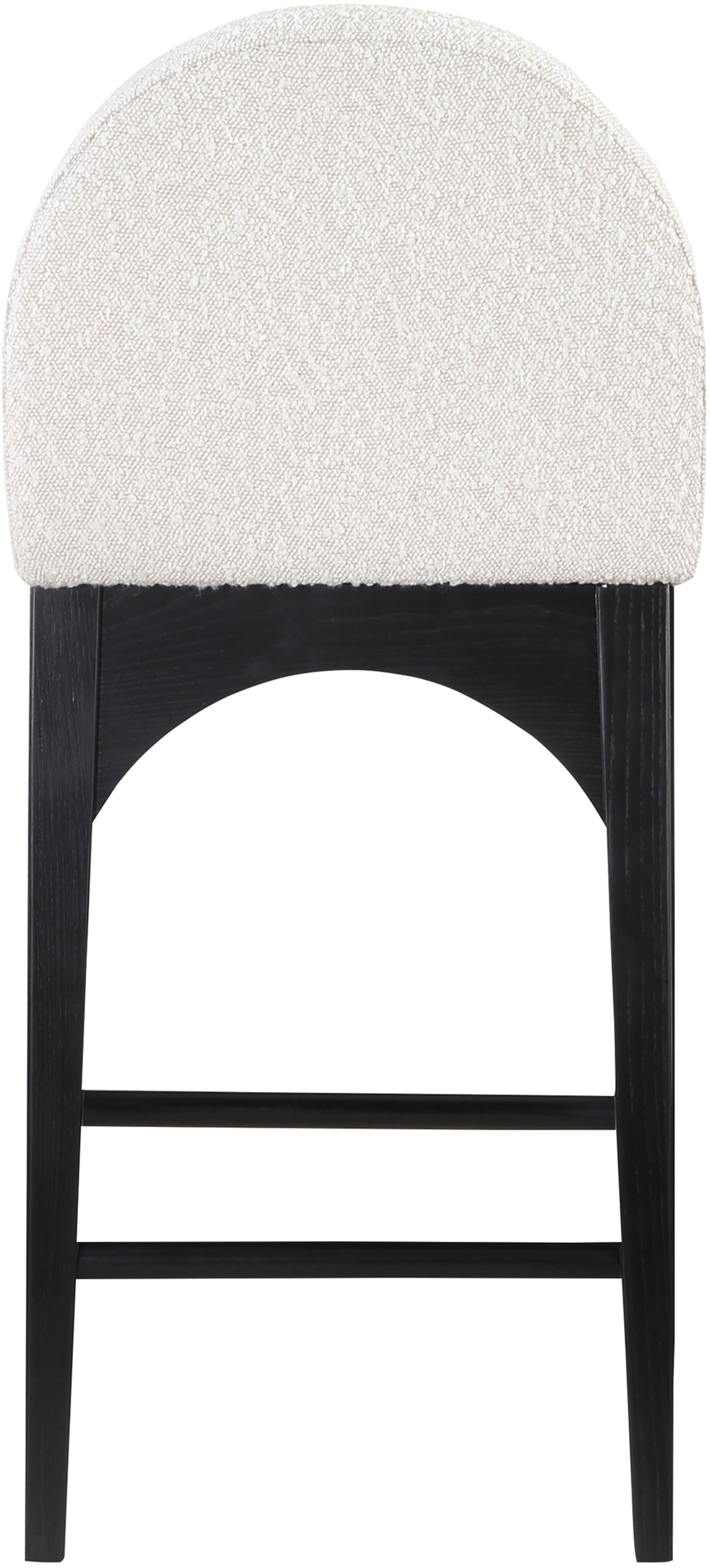 Waldorf - Boucle Stool With Black Legs - Cream