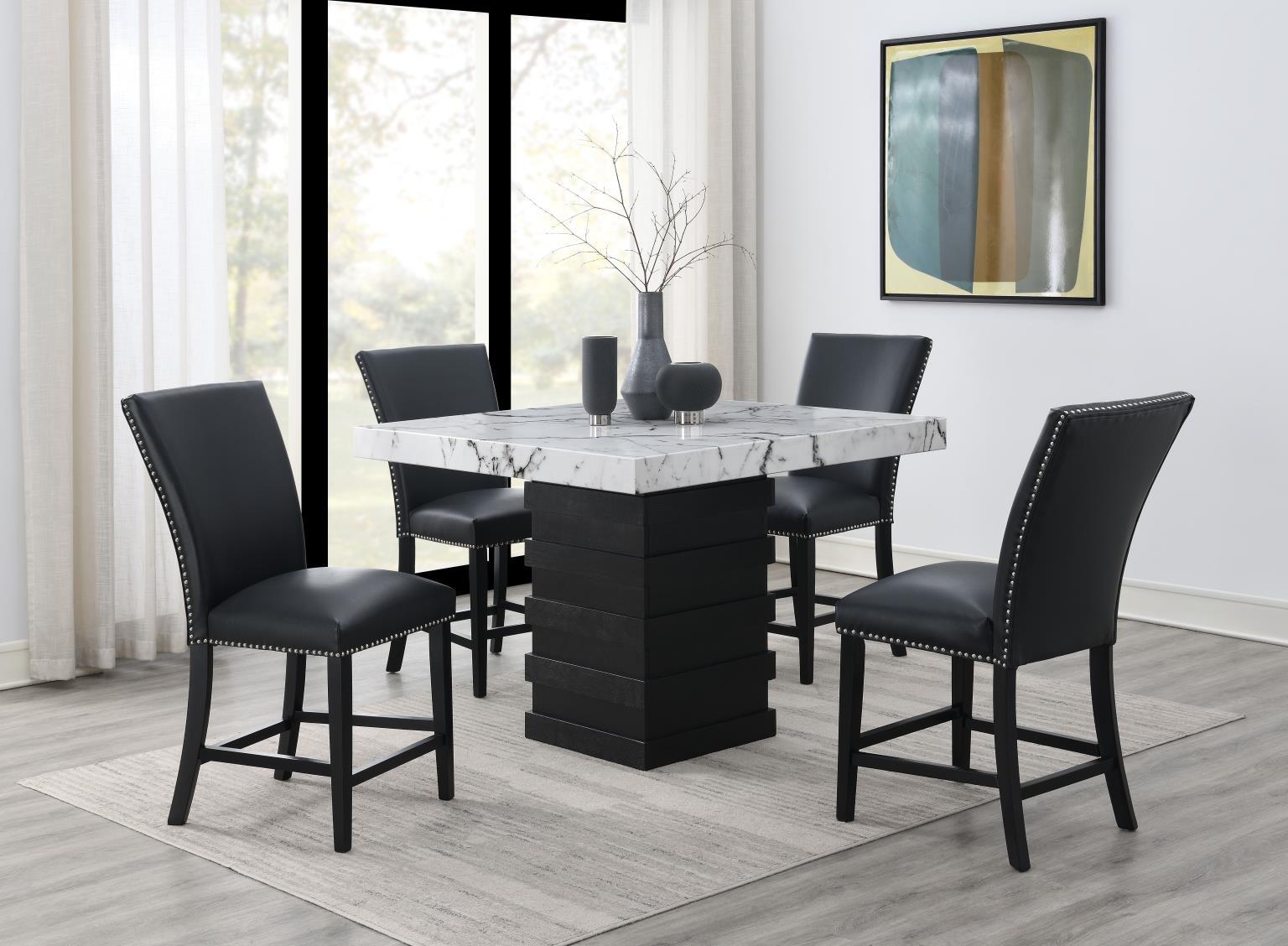 5 Pc · Counter Table, 4 Faux Leather Chairs