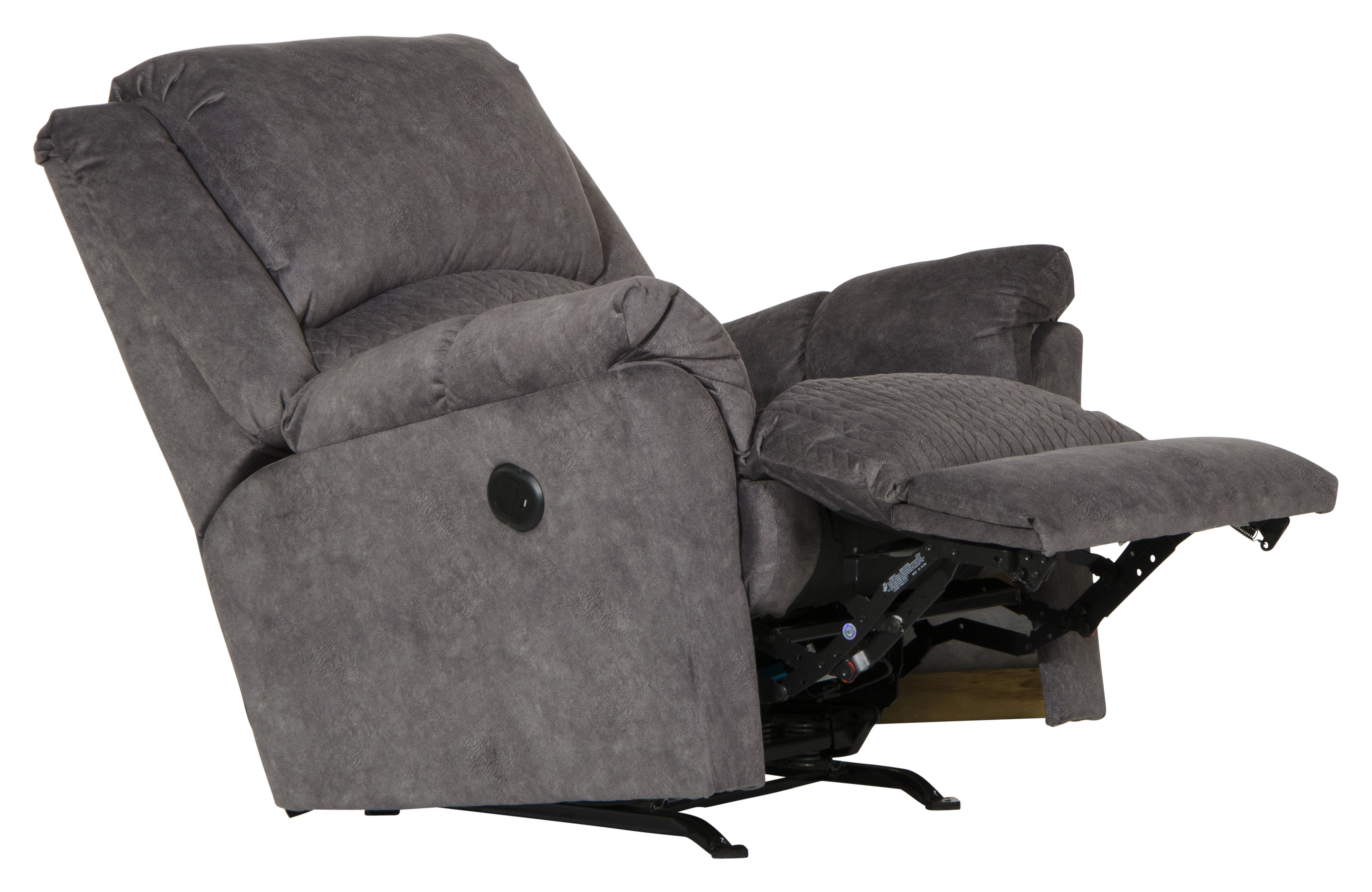 Malloy - Fabric Power Rocker Recliner - Dark Gray
