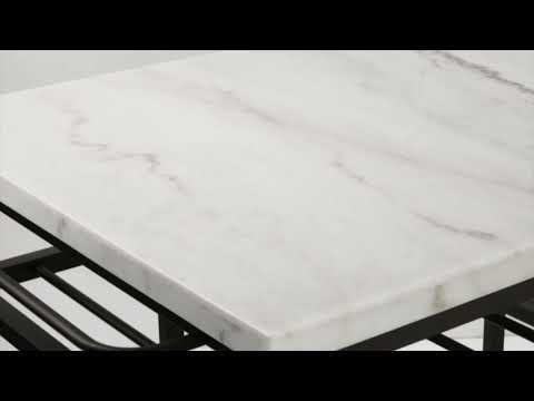 Lanzo - Kitchen Island - Marble Top & Gunmetal, dark gray, view 6