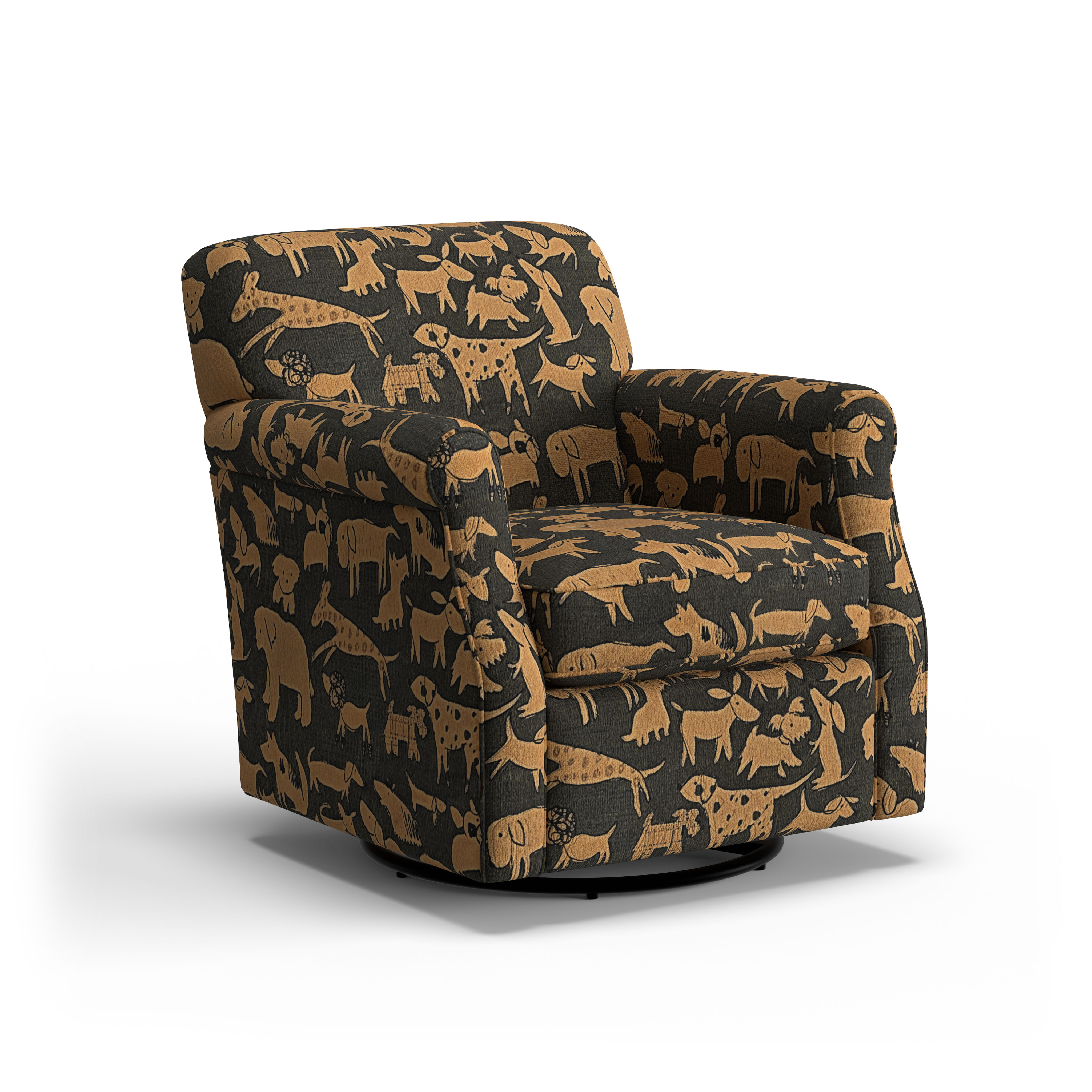 Mabel - Fabric Swivel Chair, white, view 3