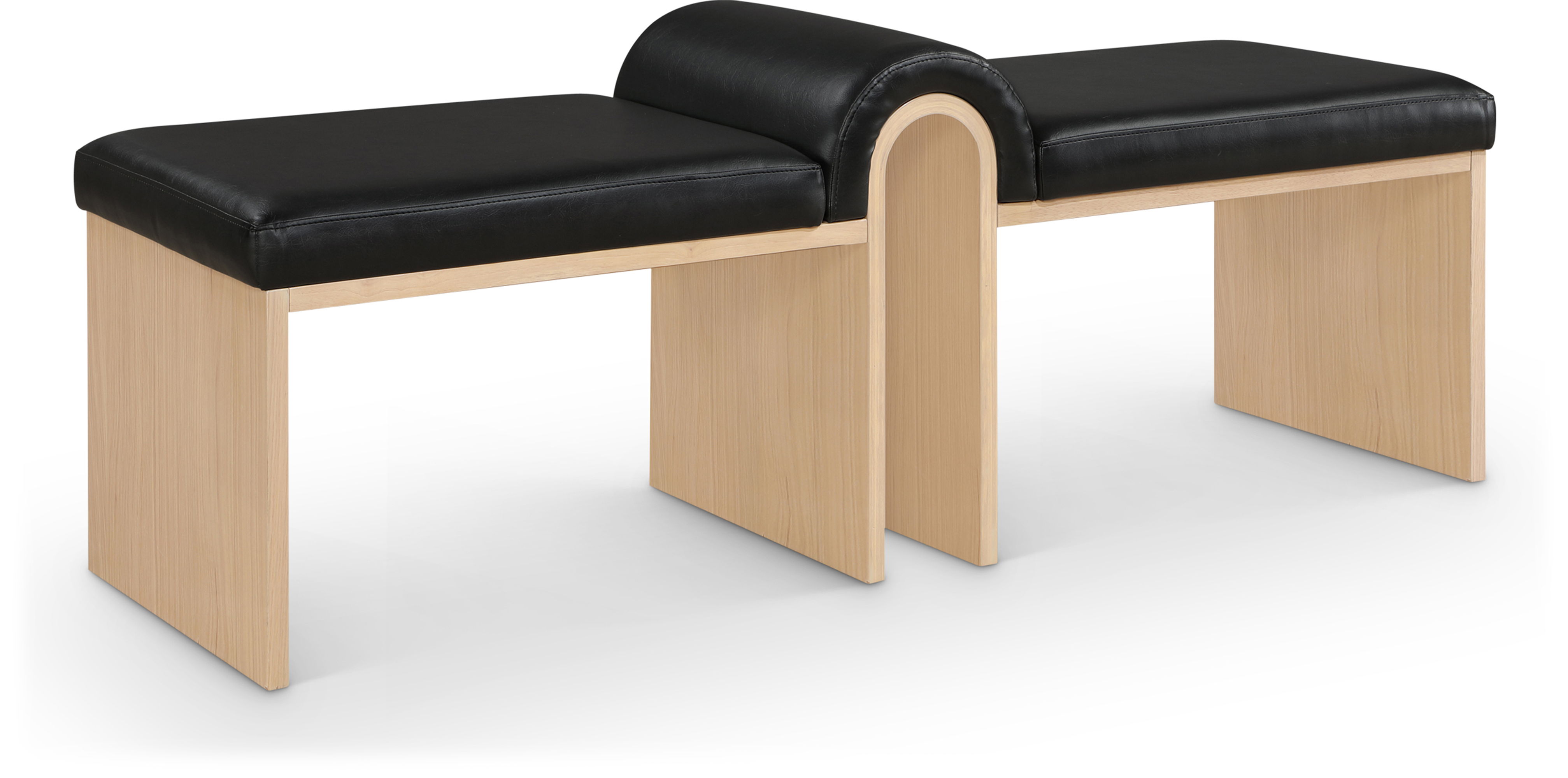 Delphine - Vegan Leather Bench - Black