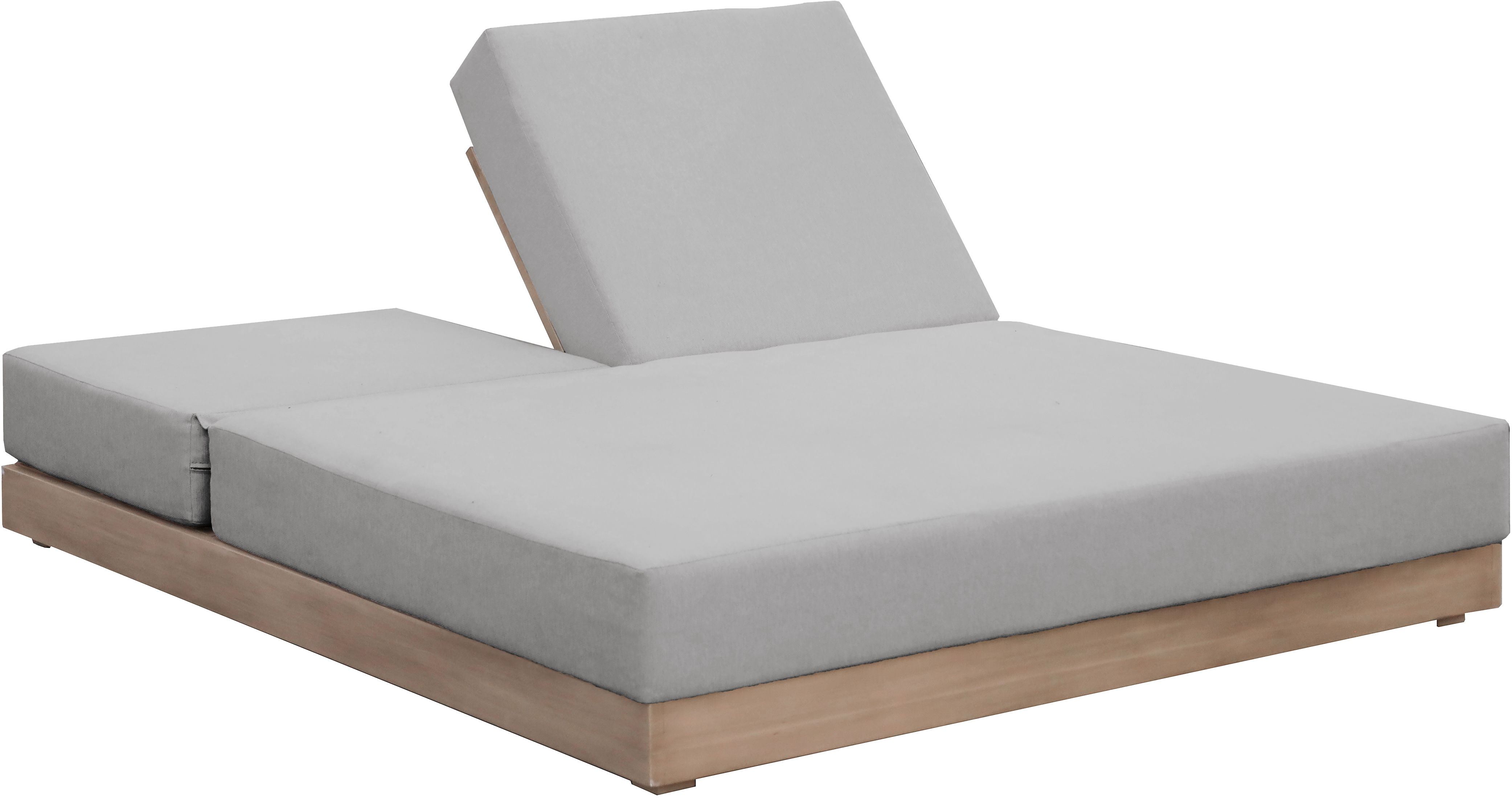 Solace - Olefin Performance Fabric Outdoor Patio Double Lounge Chair - Gray