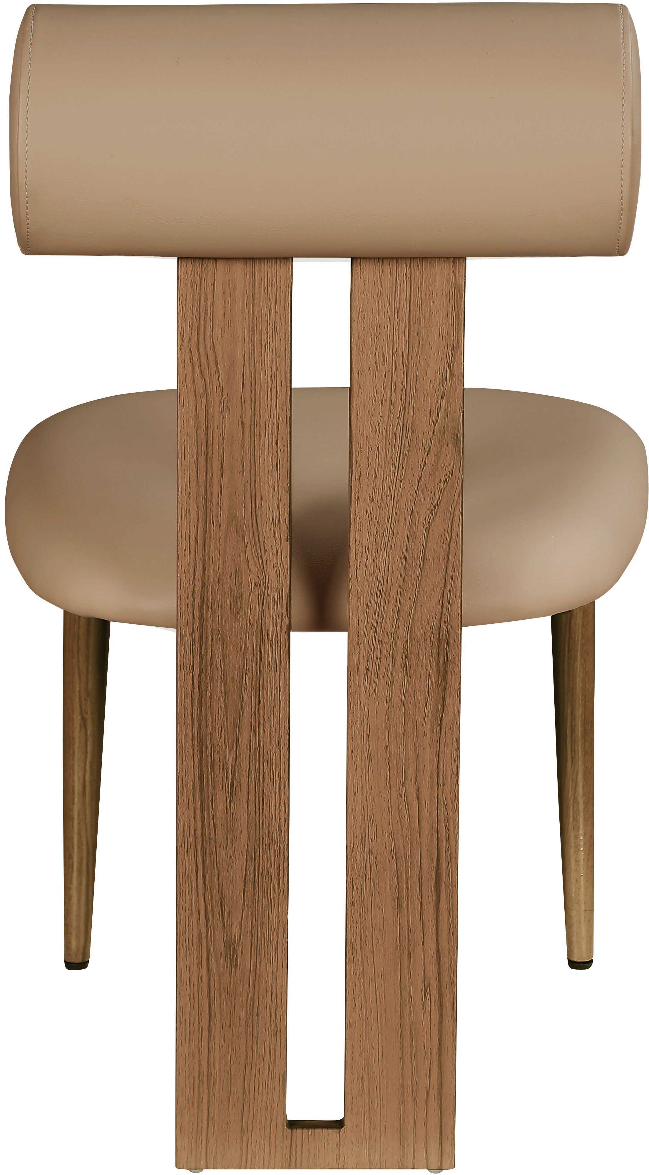 Dario - Faux Leather Dining Chair With Brown Frame (Set of 2) - Tan