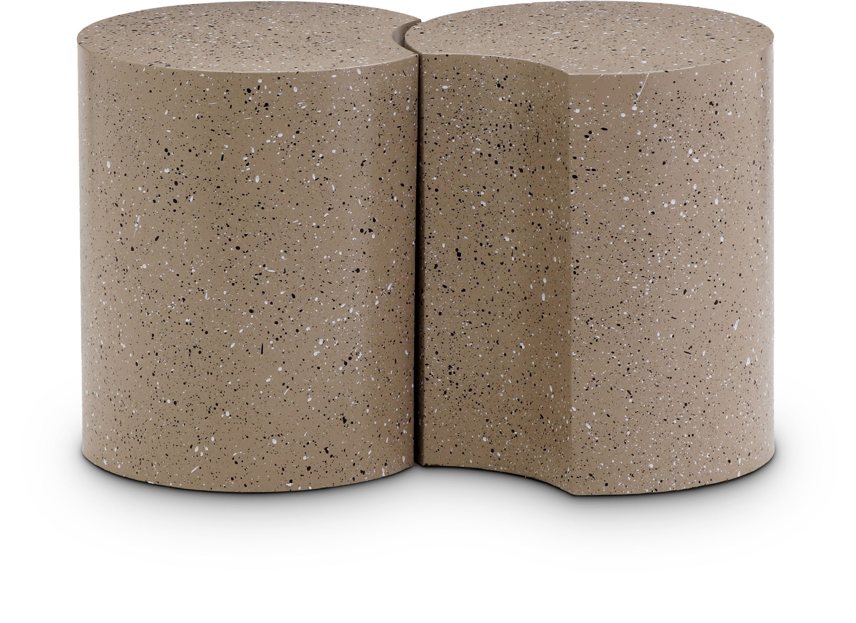 Dimple - 16" 2 Piece Modular End Table - Taupe Terazzo