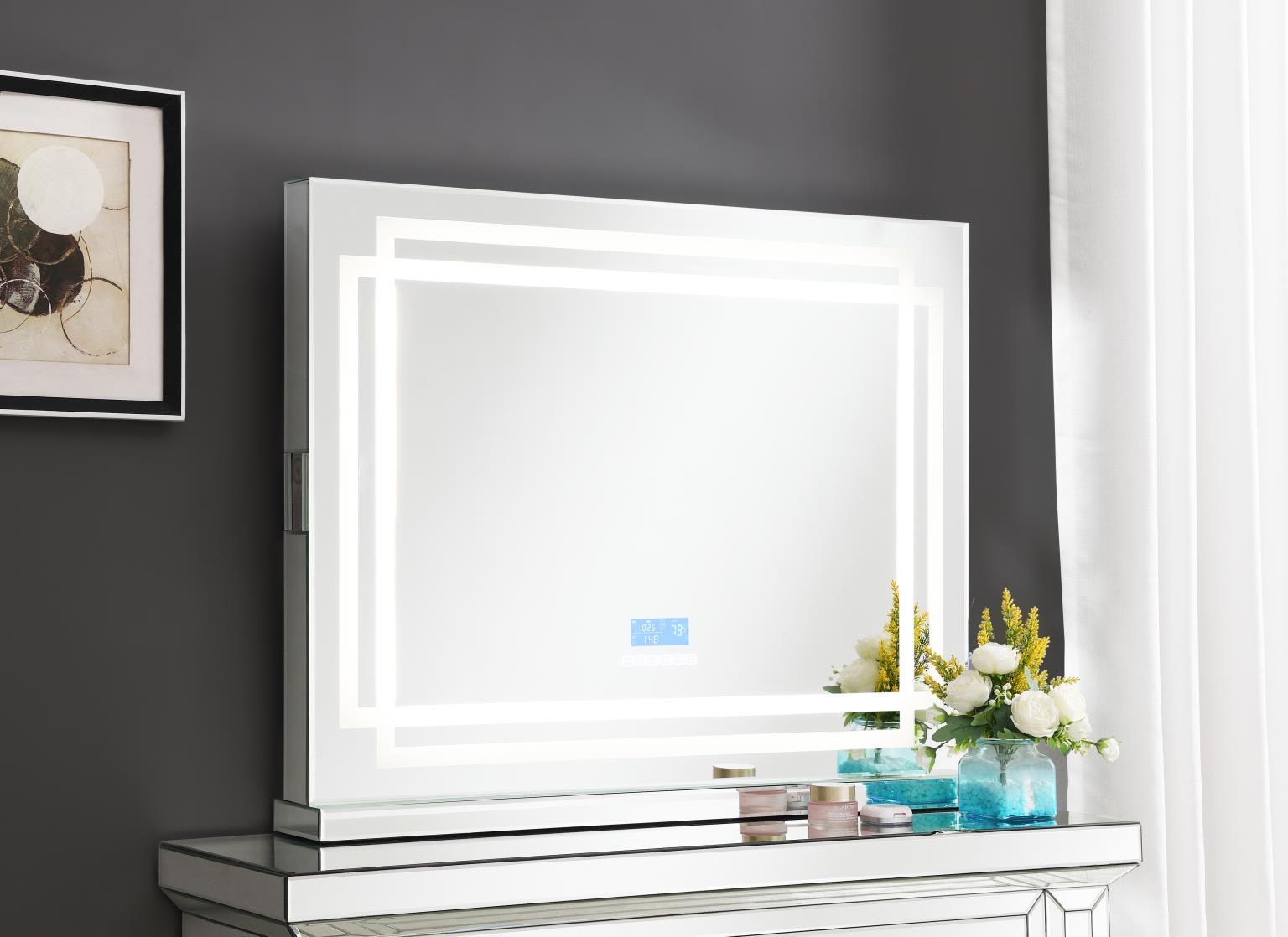 G-325 - Glamour Vanity Set (Dresser + Mirror Bluetooth Speaker With Lights) - White