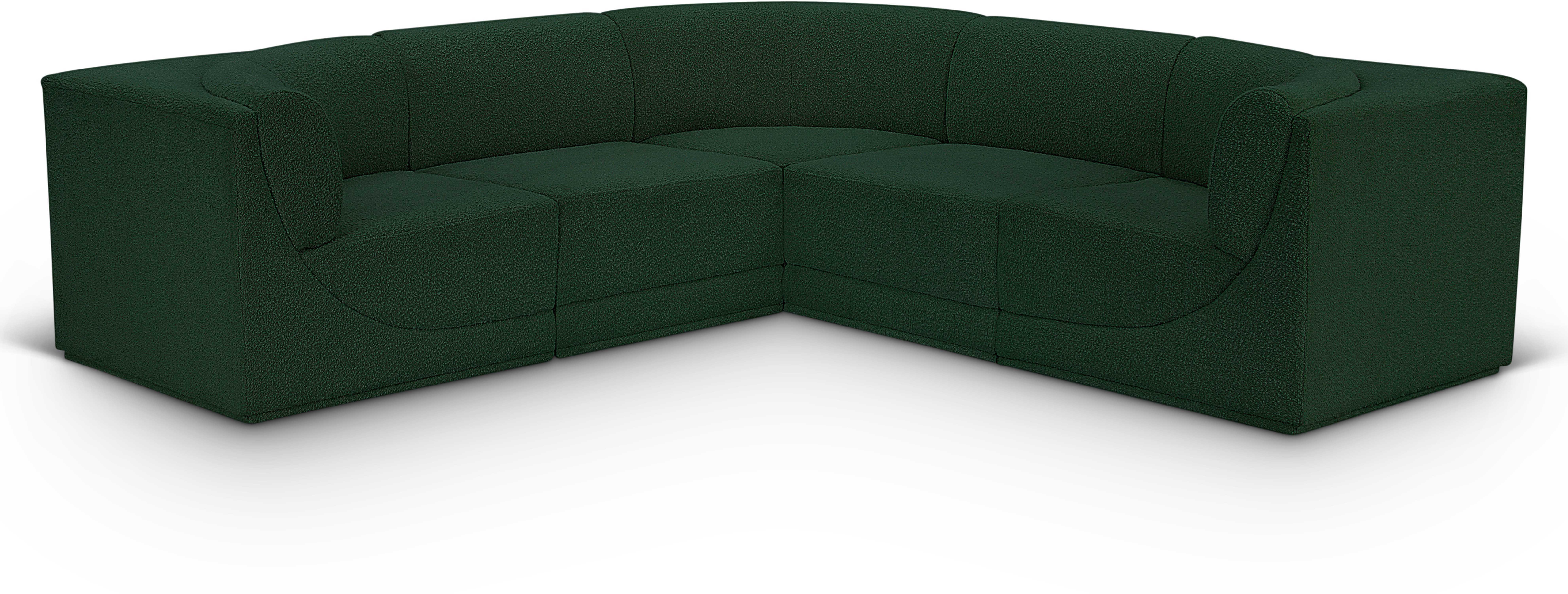 Ollie - 5 Piece Modular Corner Sectional - Green