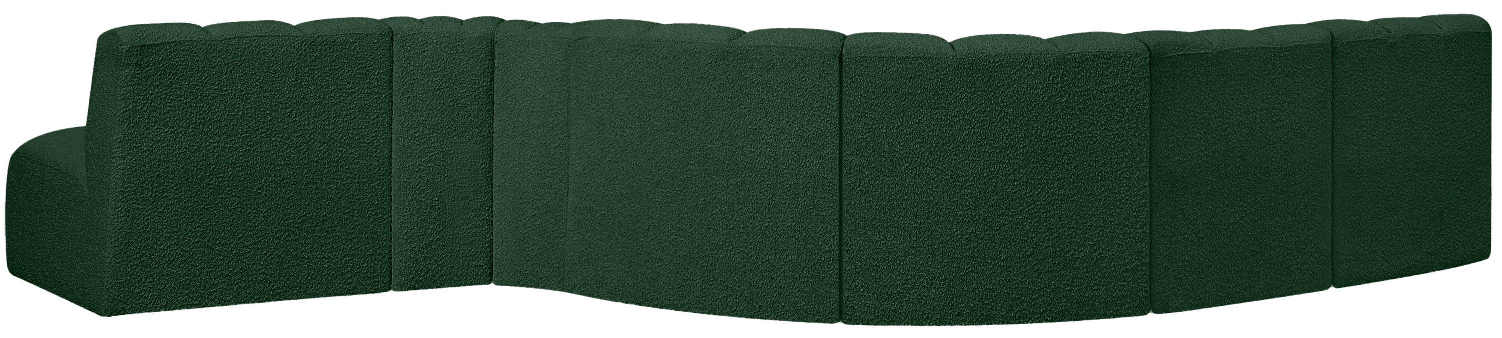 Arc - Boucle Fabric 7 Piece Modular Sofa - Green