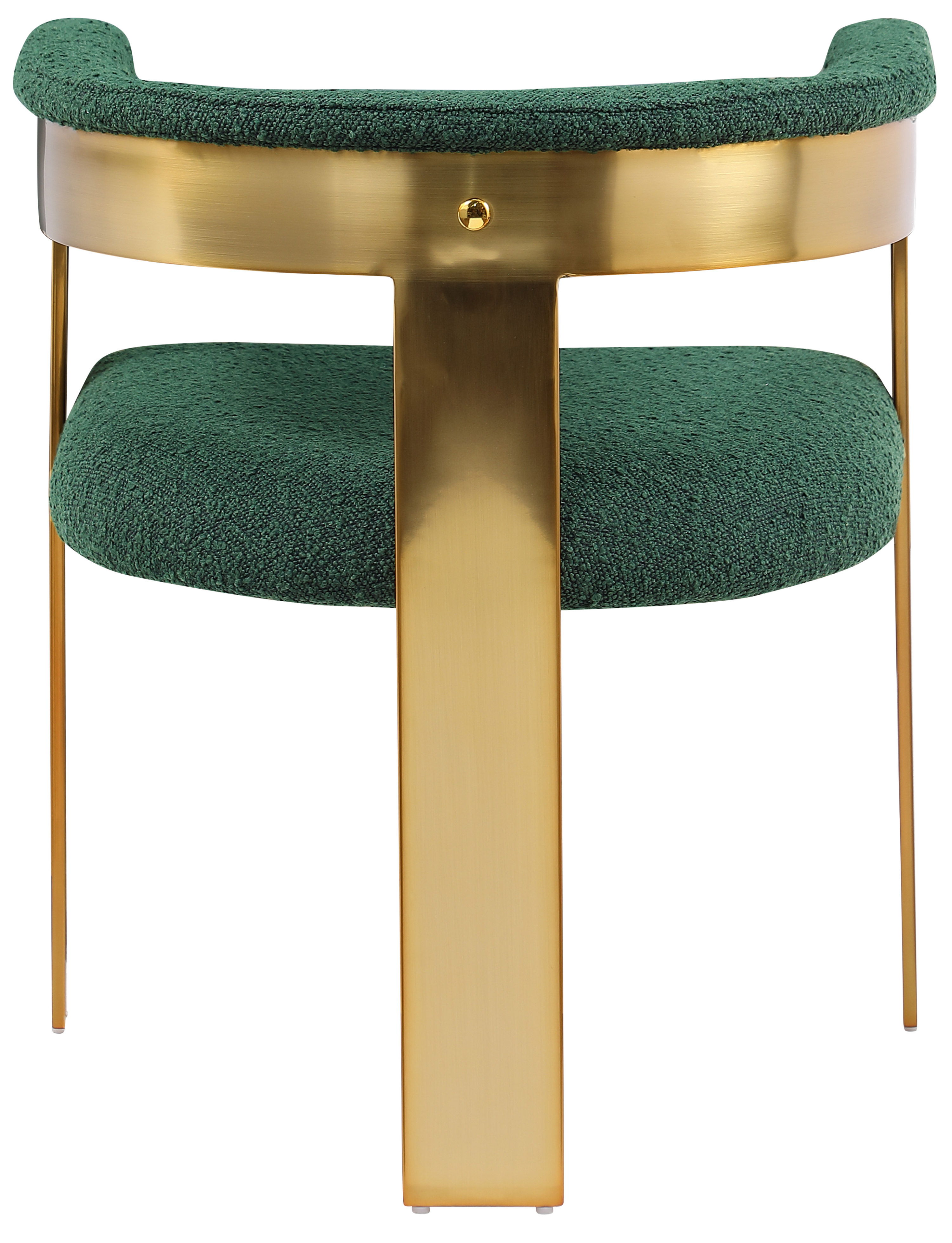 Romeo - Boucle Dining Chair With Gold Base (Set of 2) - Green
