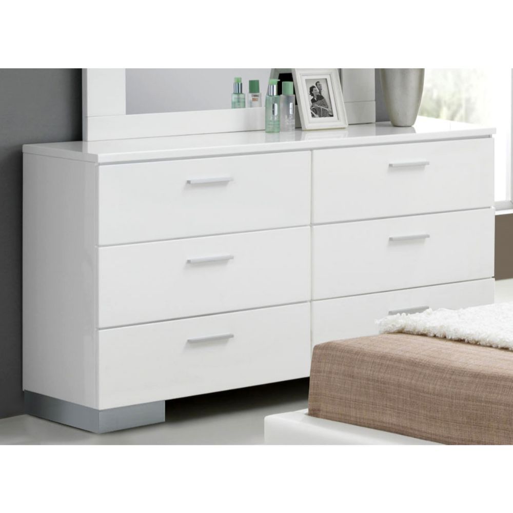 Lorimar - Dresser - White & Chrome Leg, white