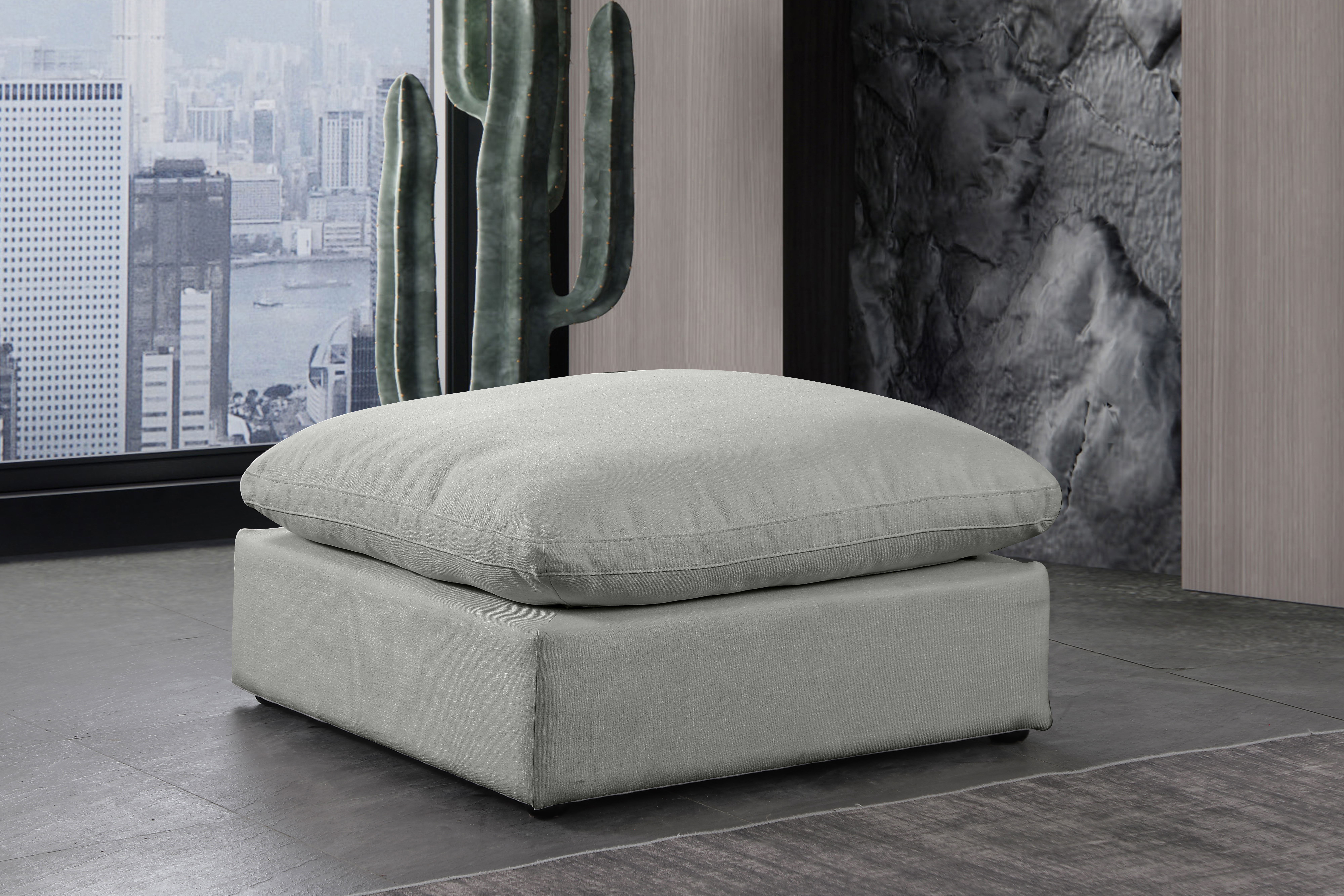 Comfy - Linen Ottoman - Gray