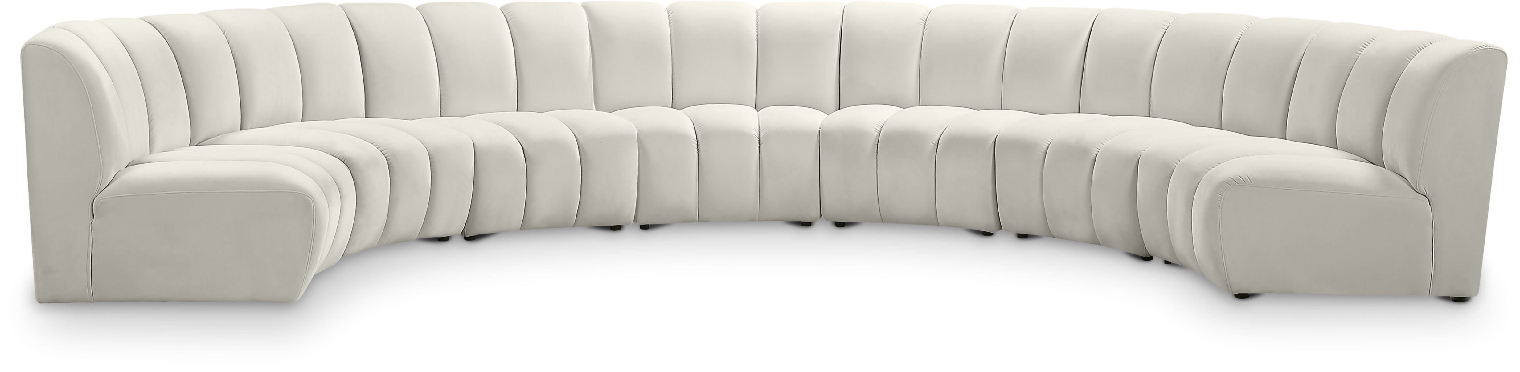 Infinity - 7 Piece Modular Sectional - Fabric - Cream
