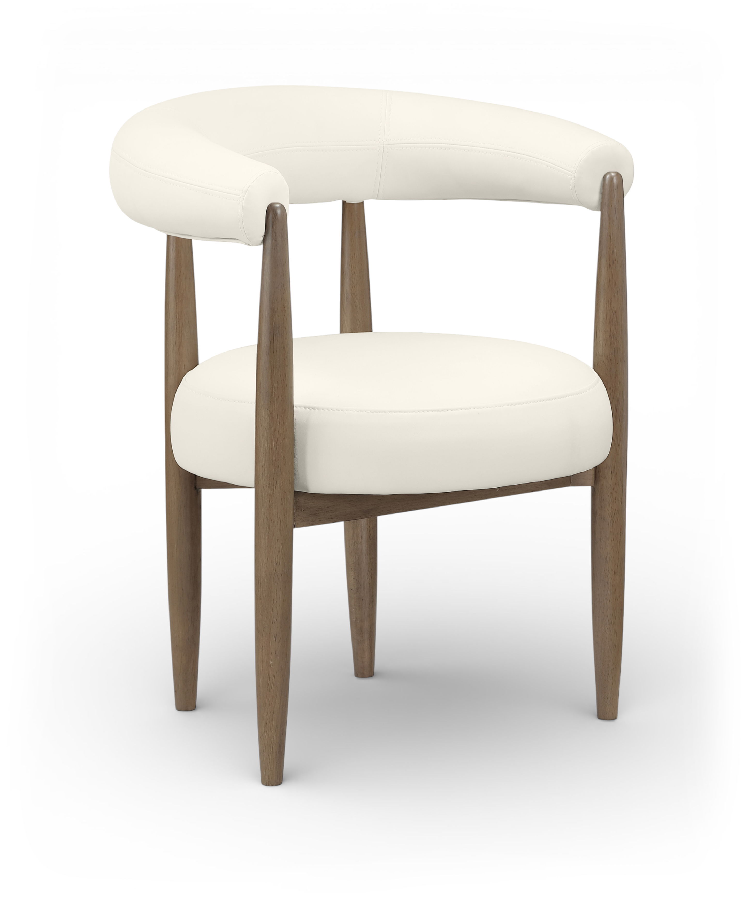 Sable - Vegan Leather Upholstered Dining Chair (Set of 2) - Cream / Painted Brown