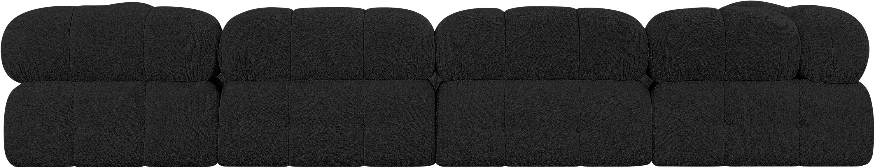 Ames - 6 Piece Fabric Modular U-Shaped Sectional - Black