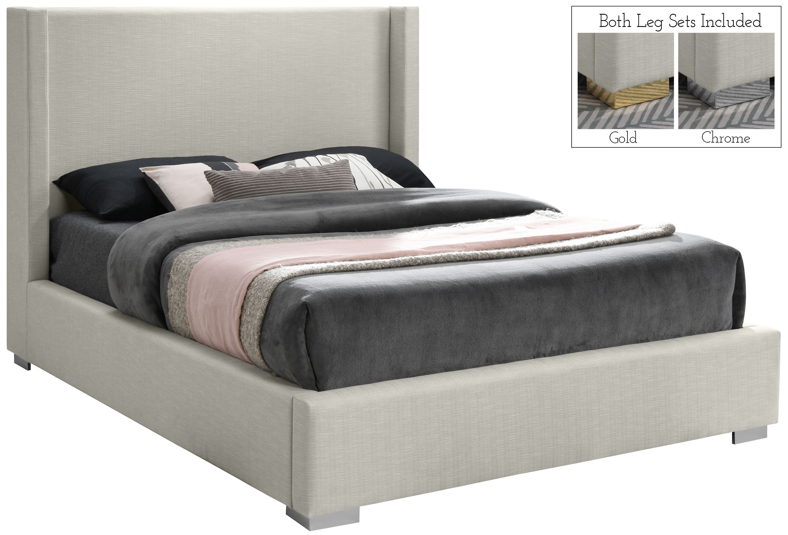Royce - Queen Bed - Beige