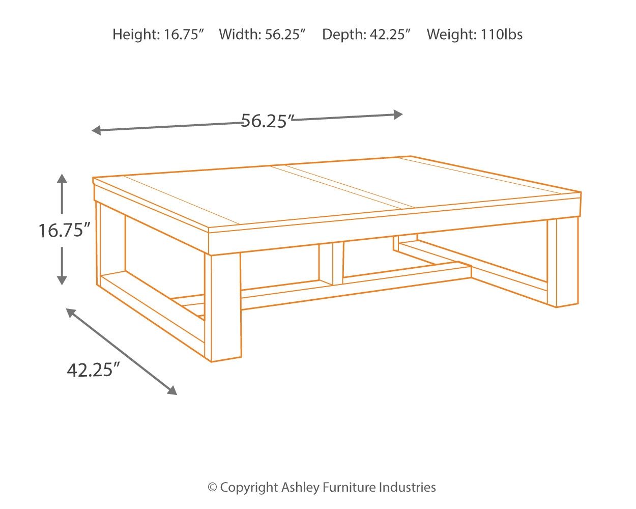 Ashley Furniture Watson - Rectangular Cocktail Table - Dark Brown - Image 4