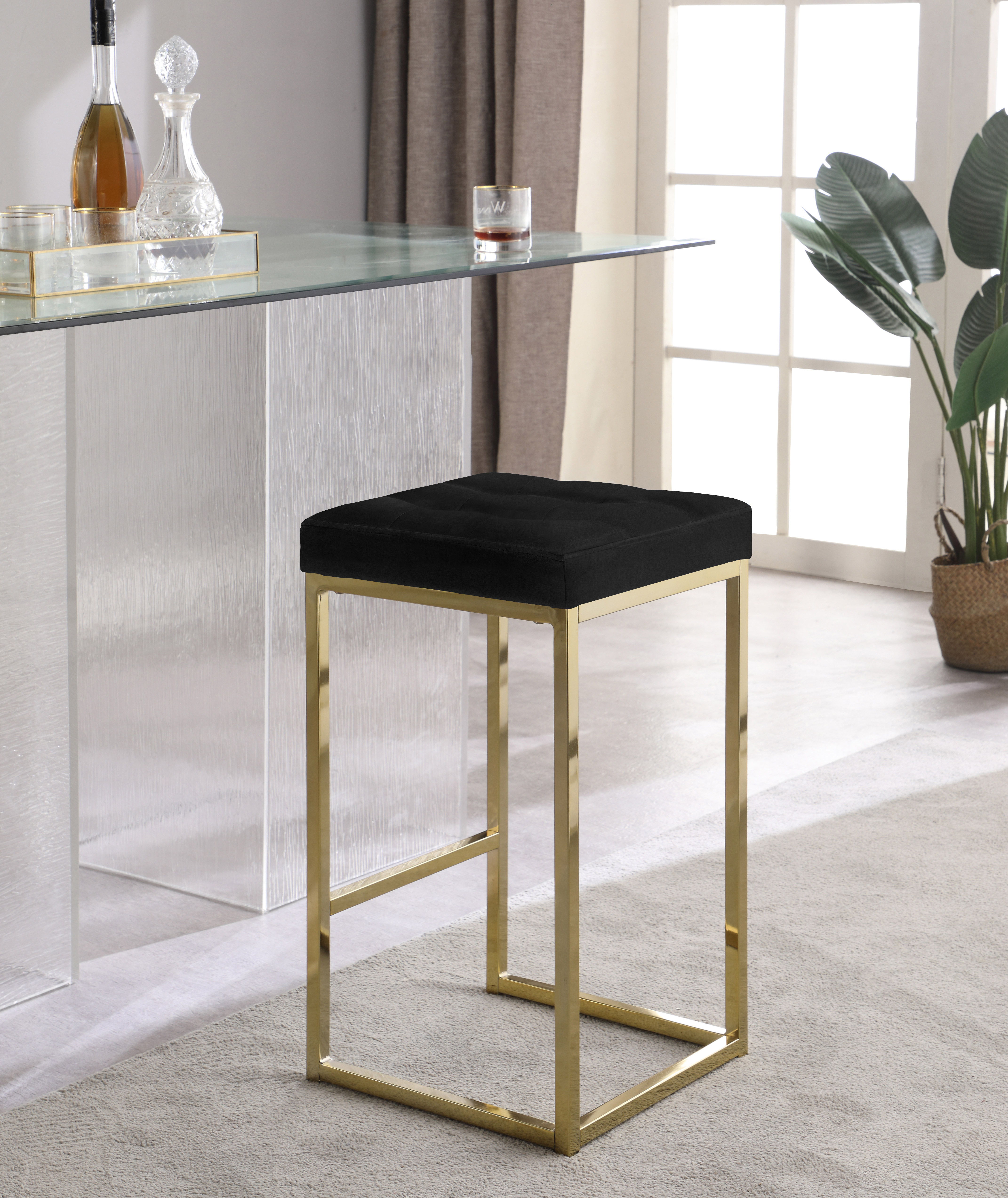 Nicola - Fabric Stool (Set of 2) - Black