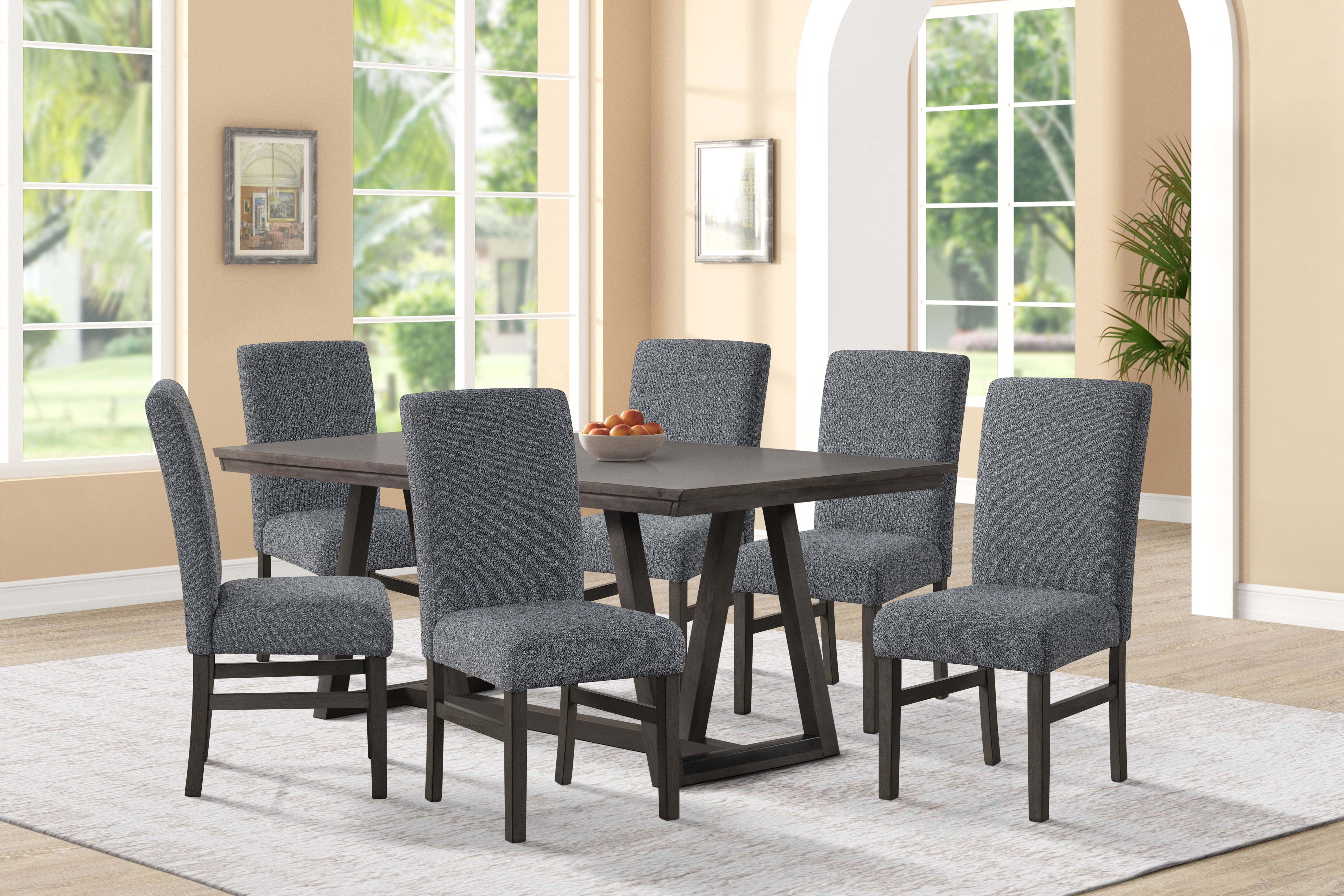 High Line - Dining Table & 6 Chairs - Gray