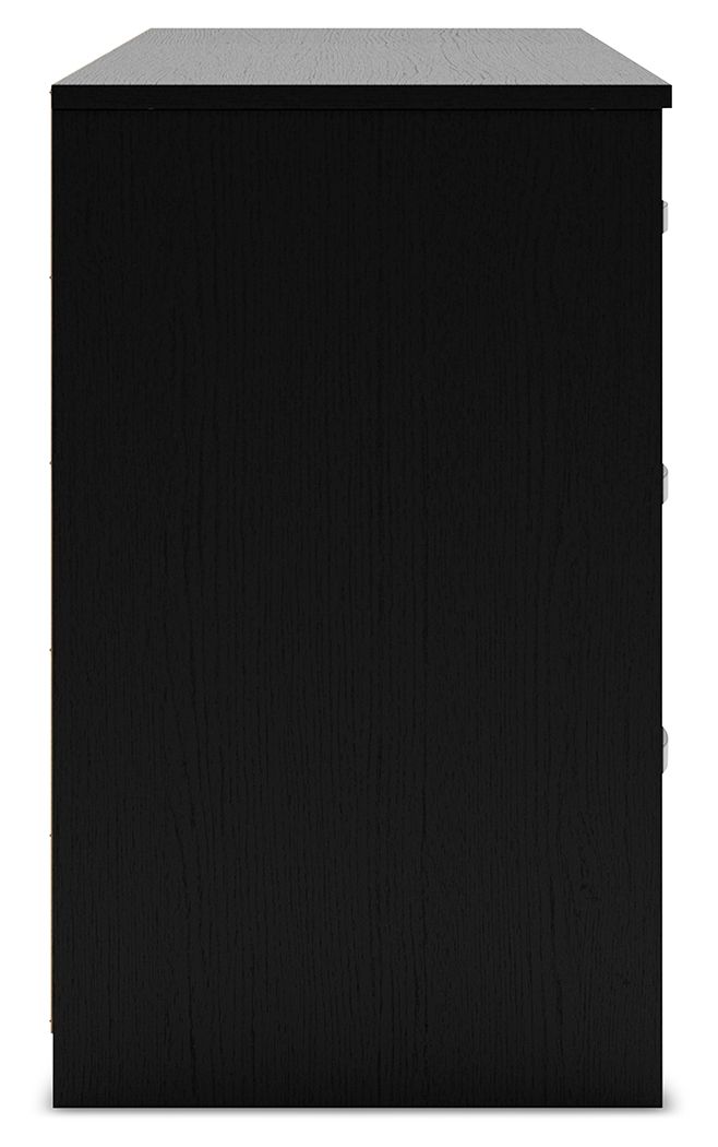 Finch - Six Drawer Dresser - Black, black, view 7