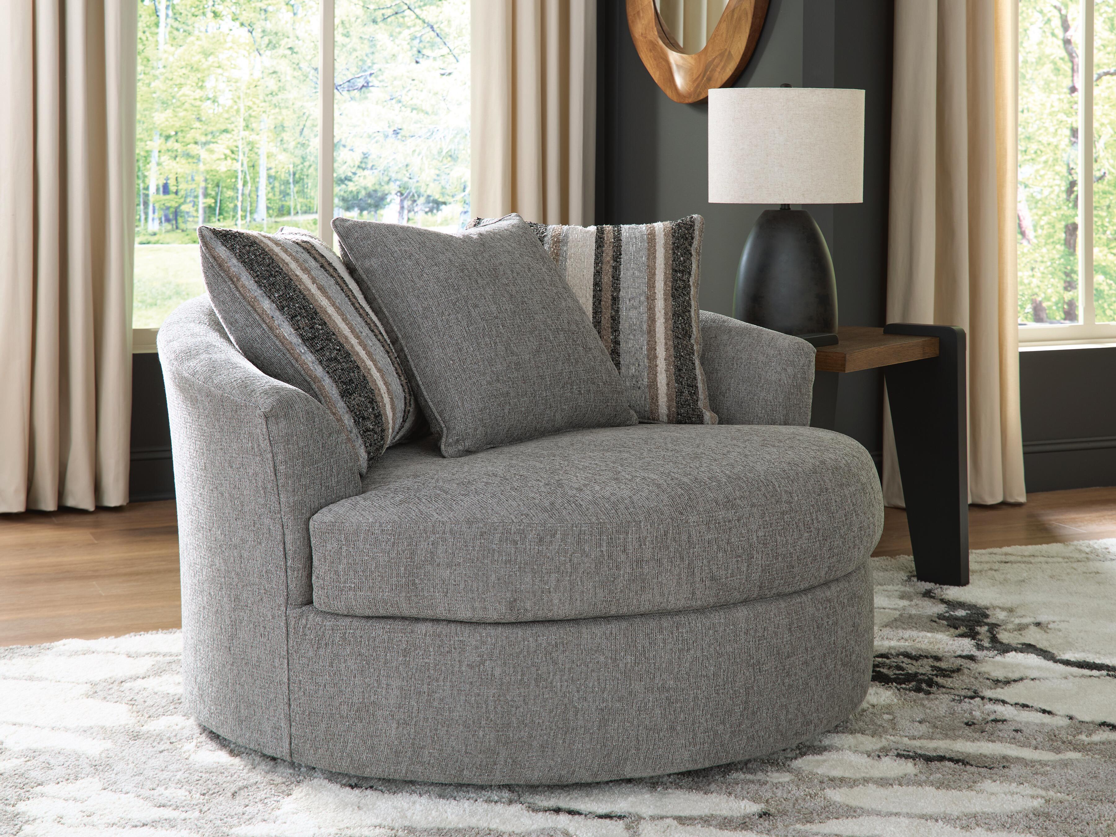 Ashley Furniture Creston Heights - Oversized Swivel Accent Chair - Smolder - Image 2