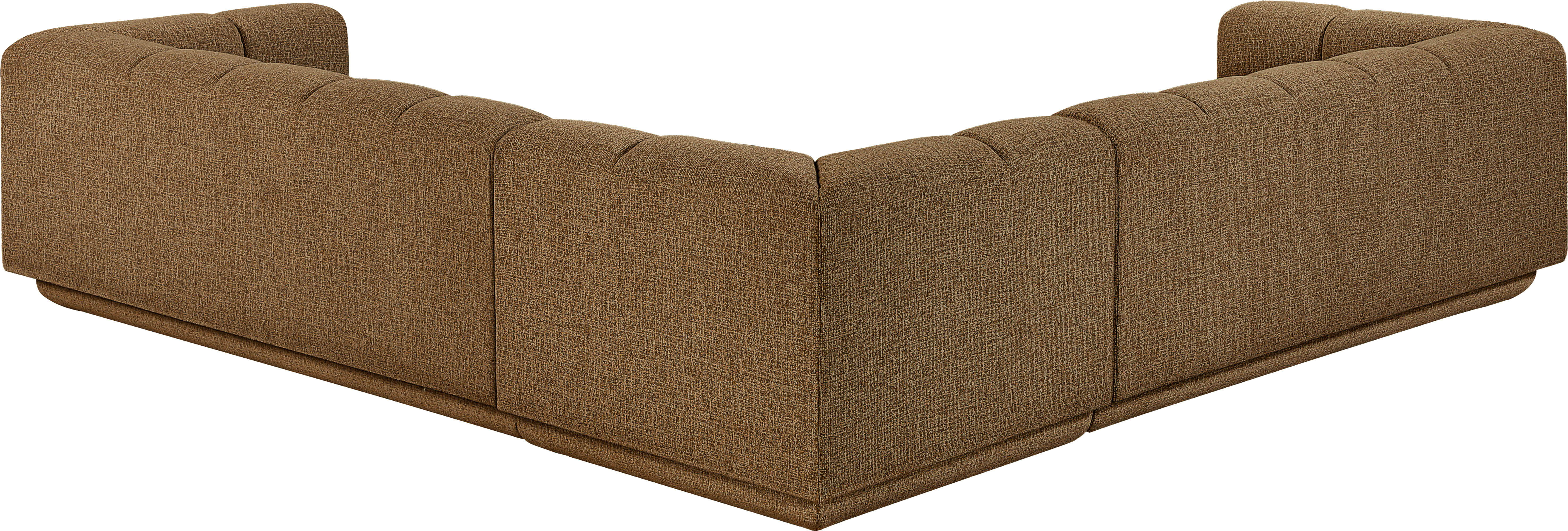 Modari - Fabric Upholstered 3 Piece Modular Sectional - Brown