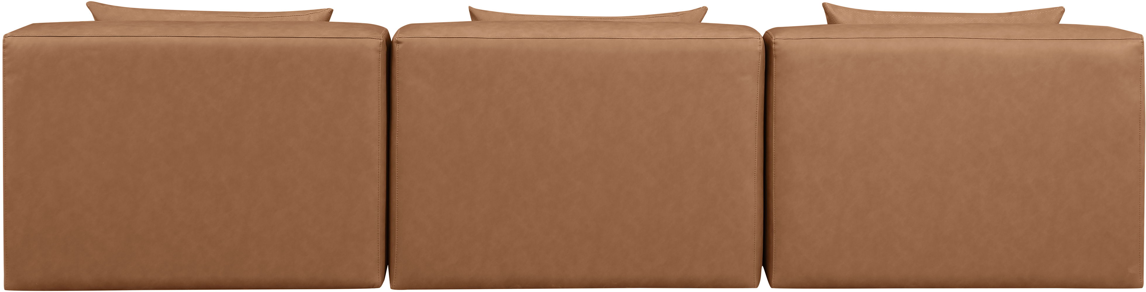 Cube - Modular 3 Piece Armless Sofa - Brown