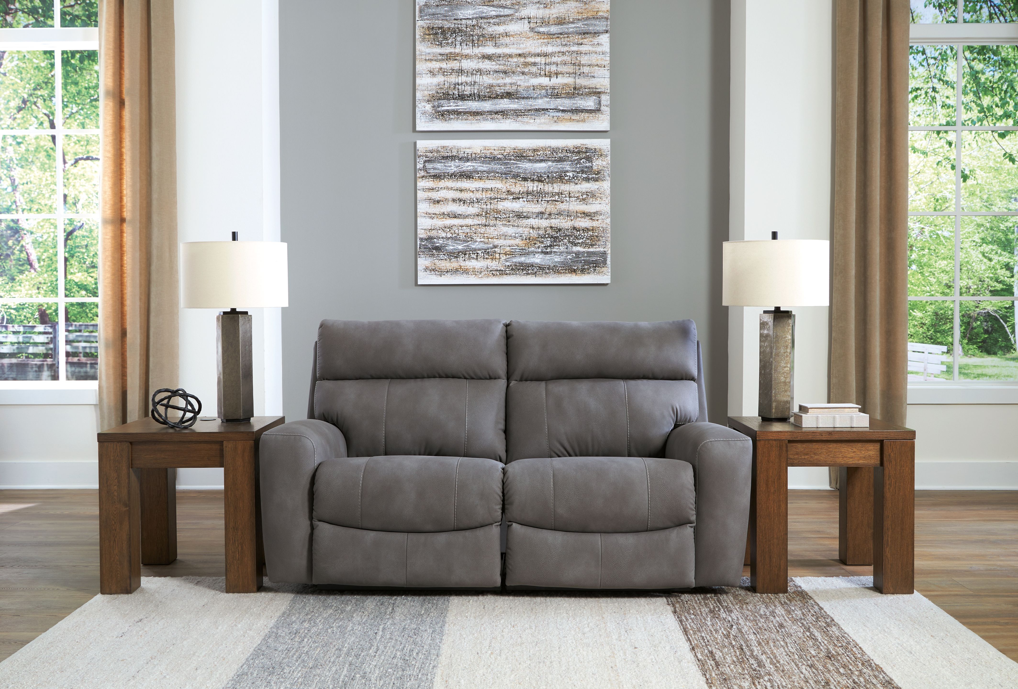 Ashley Furniture Next-Gen Durapella - 2-Piece Power Reclining Sectional Loveseat - Slate - Image 5