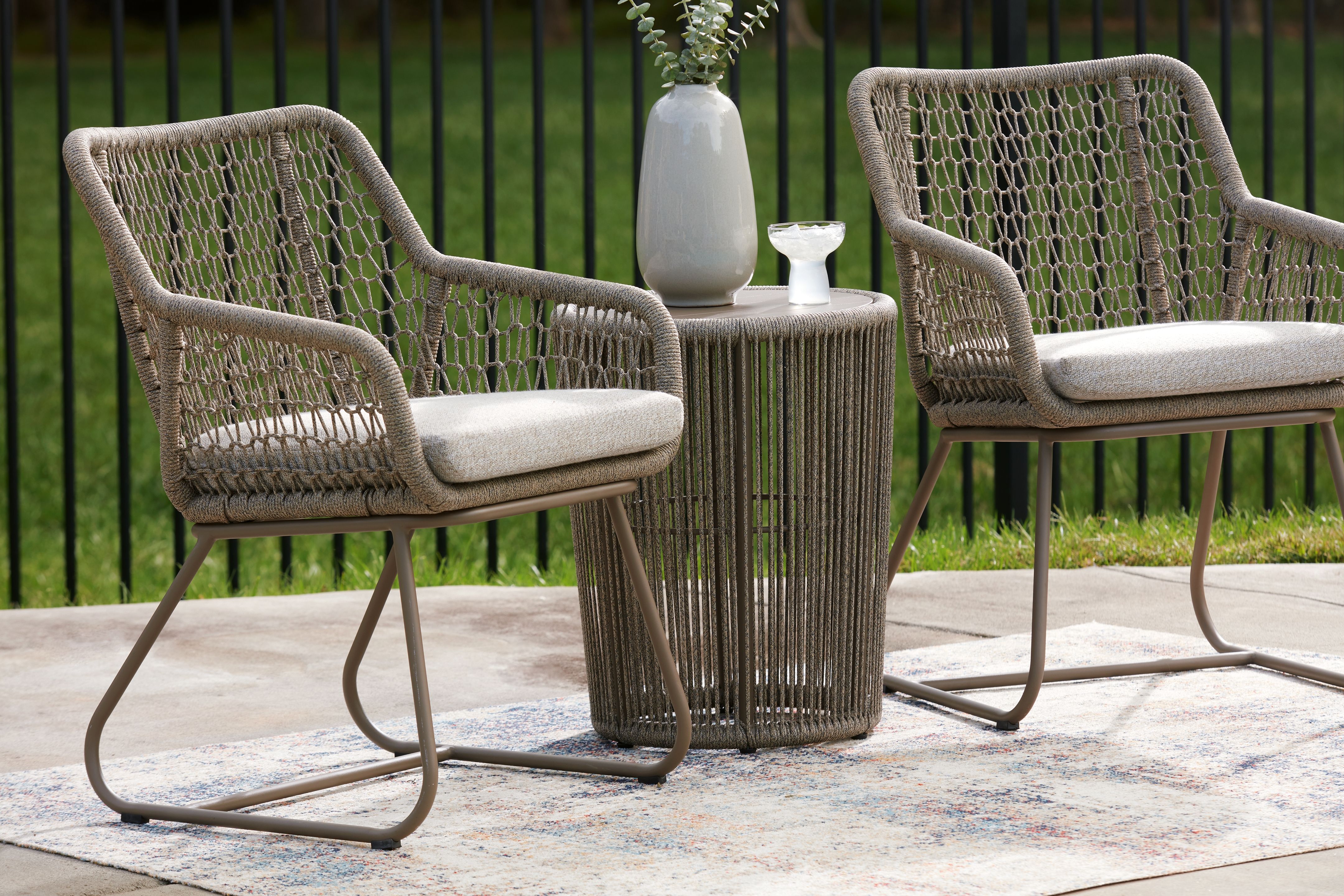 Ashley Furniture Majors Beach - Outdoor Table And 2 Chairs (Set of 3) - Beige - Image 10