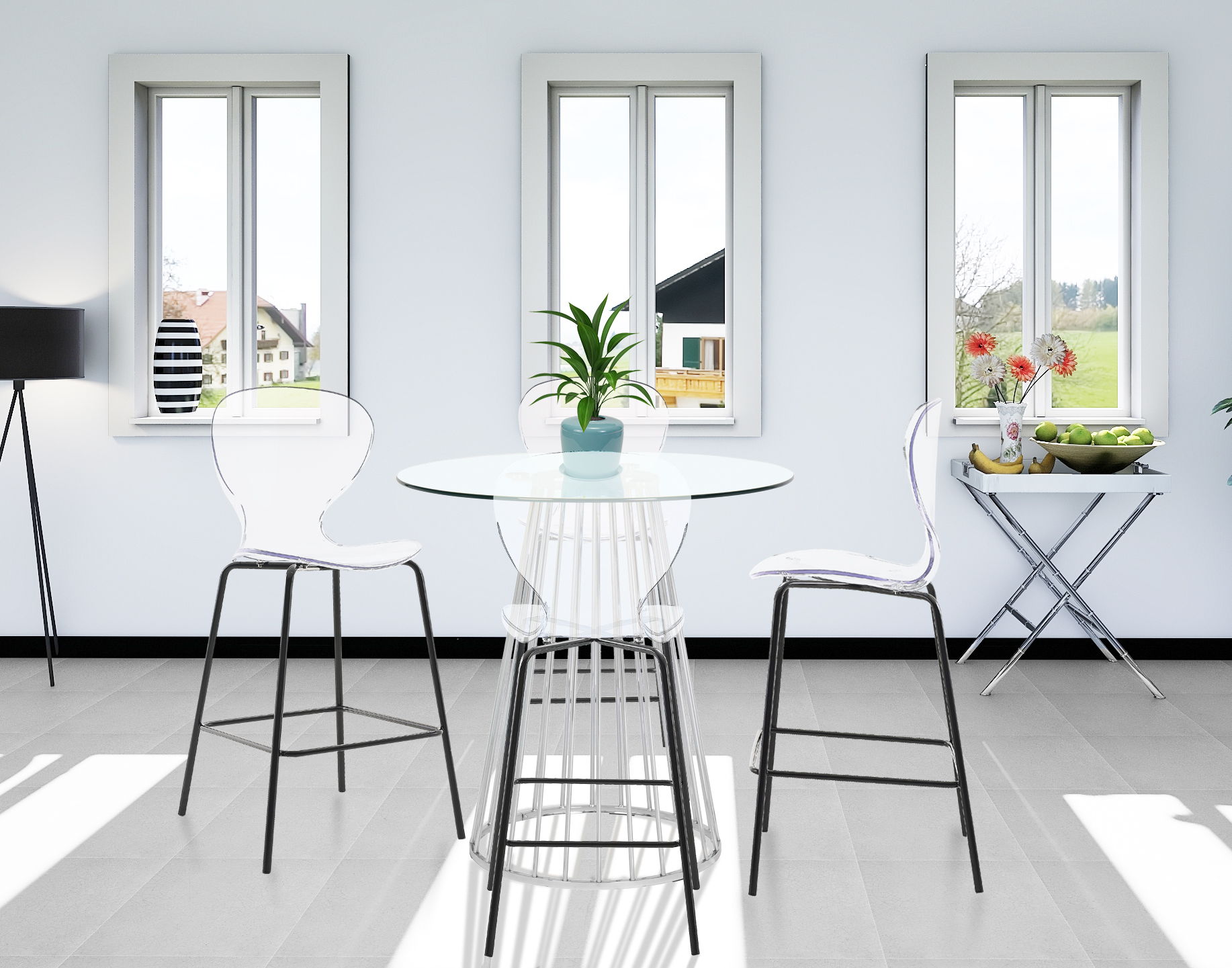 Clarion - Metal Stool (Set of 2) - Matte Black