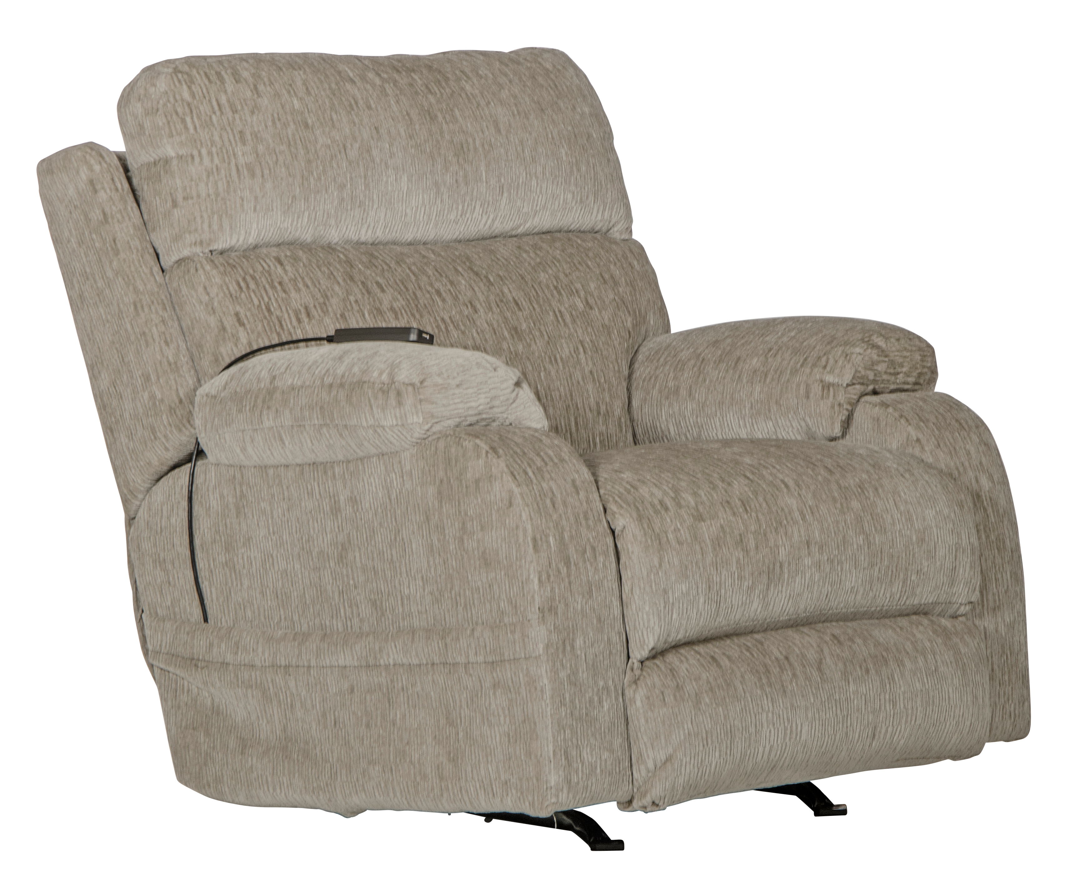 Refresher - Power Headrest Power Rocker Recliner With CR3 Heat/Massage/Lumbar - Cloud